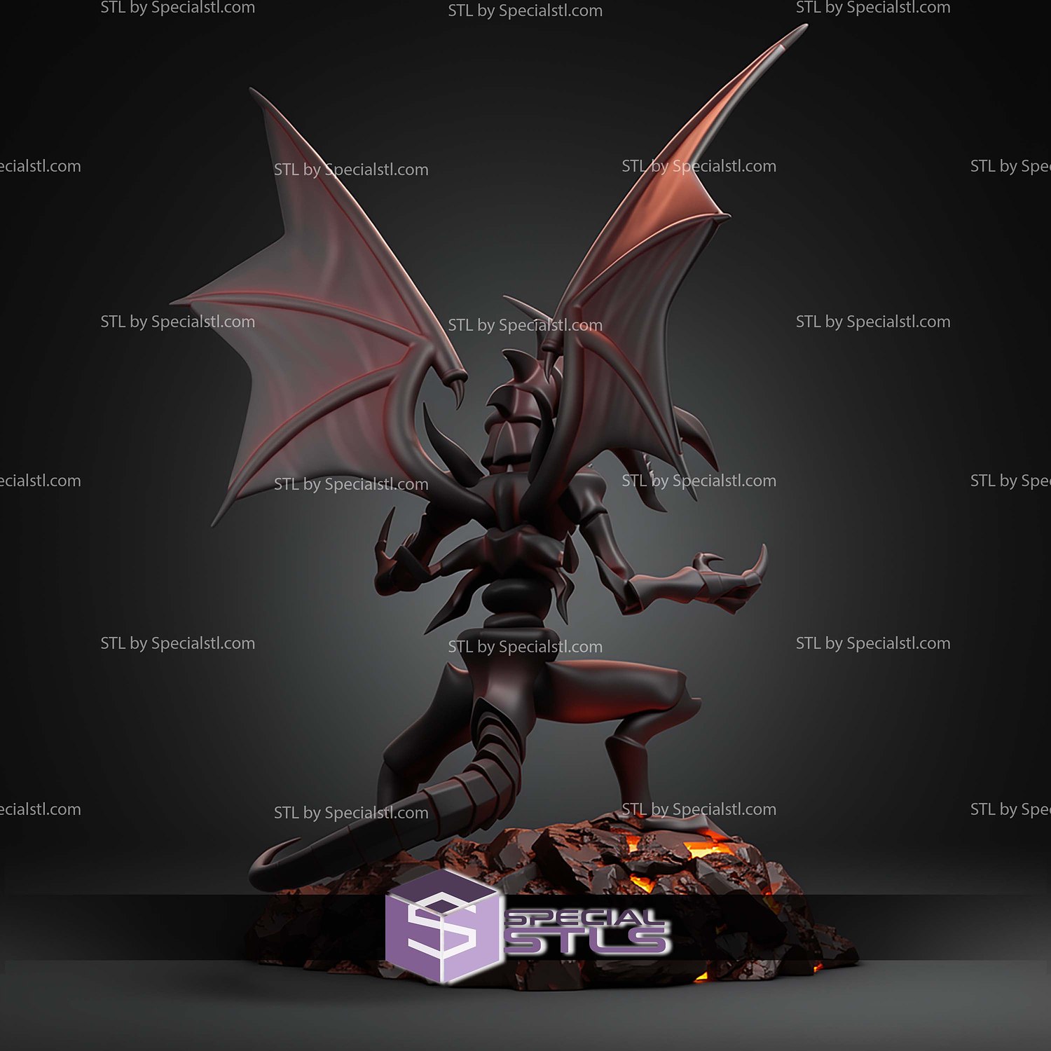 Red Eyes Black Dragon STL Files 3D Model — view 4