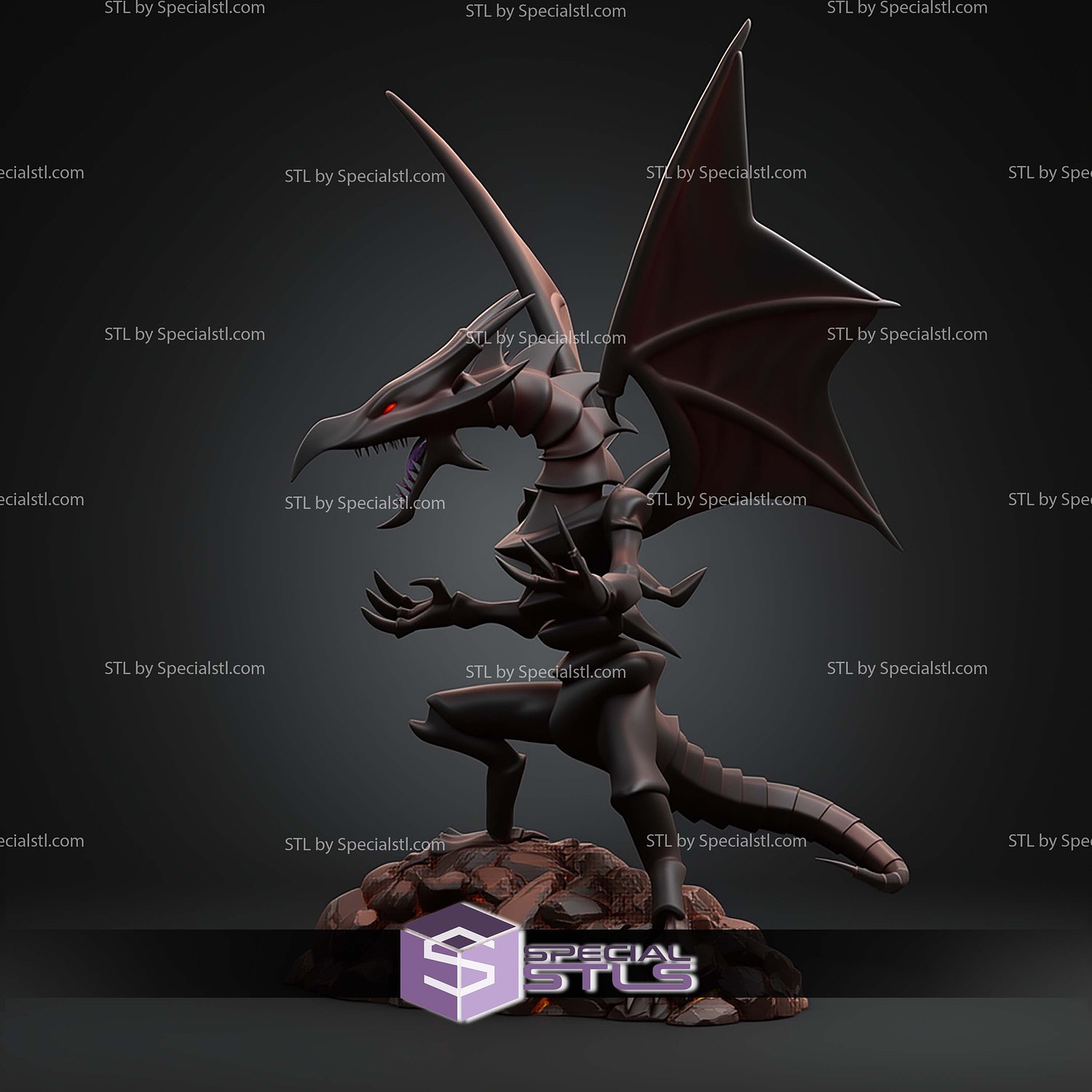 Red Eyes Black Dragon STL Files 3D Model — view 5
