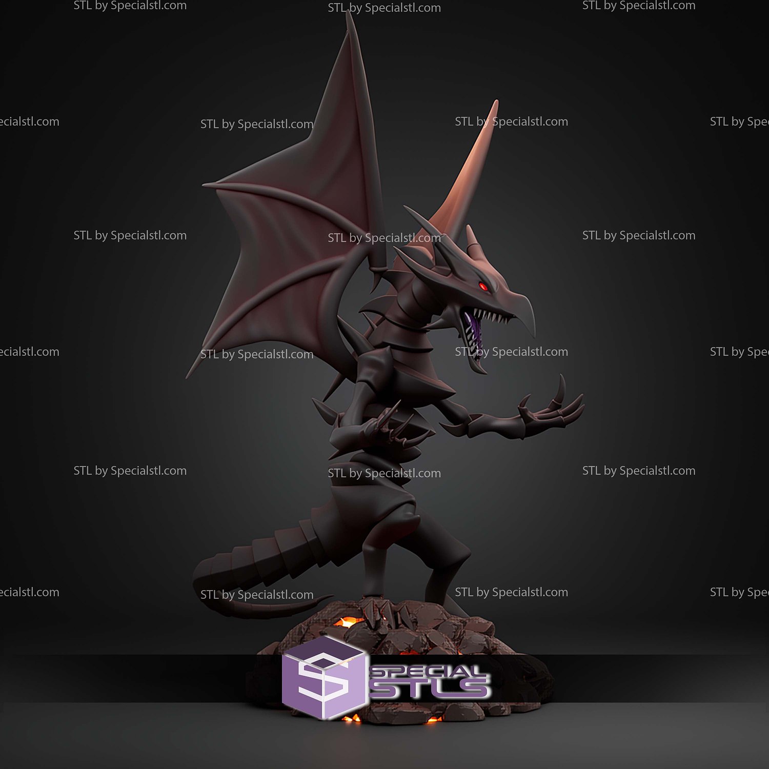 Red Eyes Black Dragon STL Files 3D Model — view 6