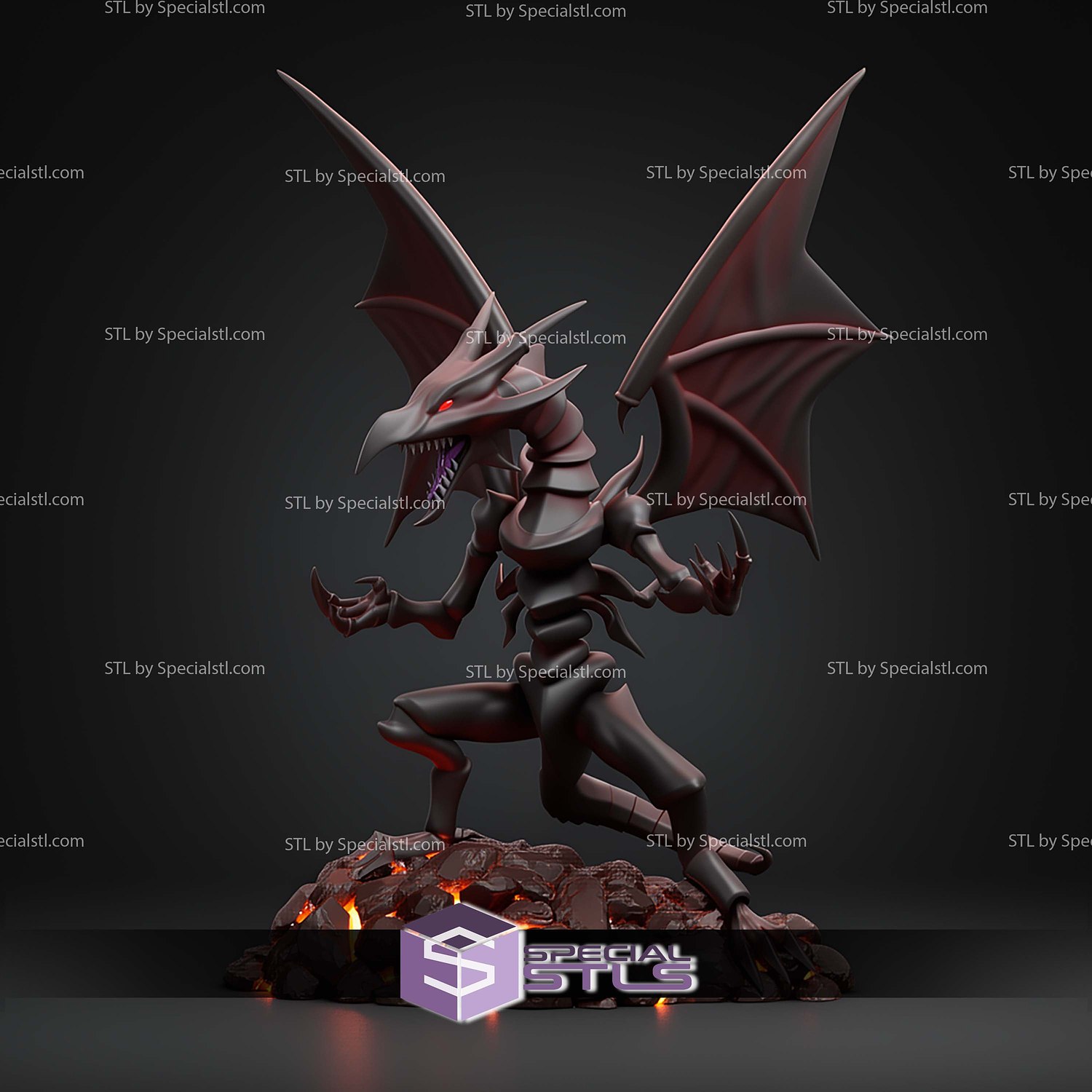 Red Eyes Black Dragon STL Files 3D Model — view 7
