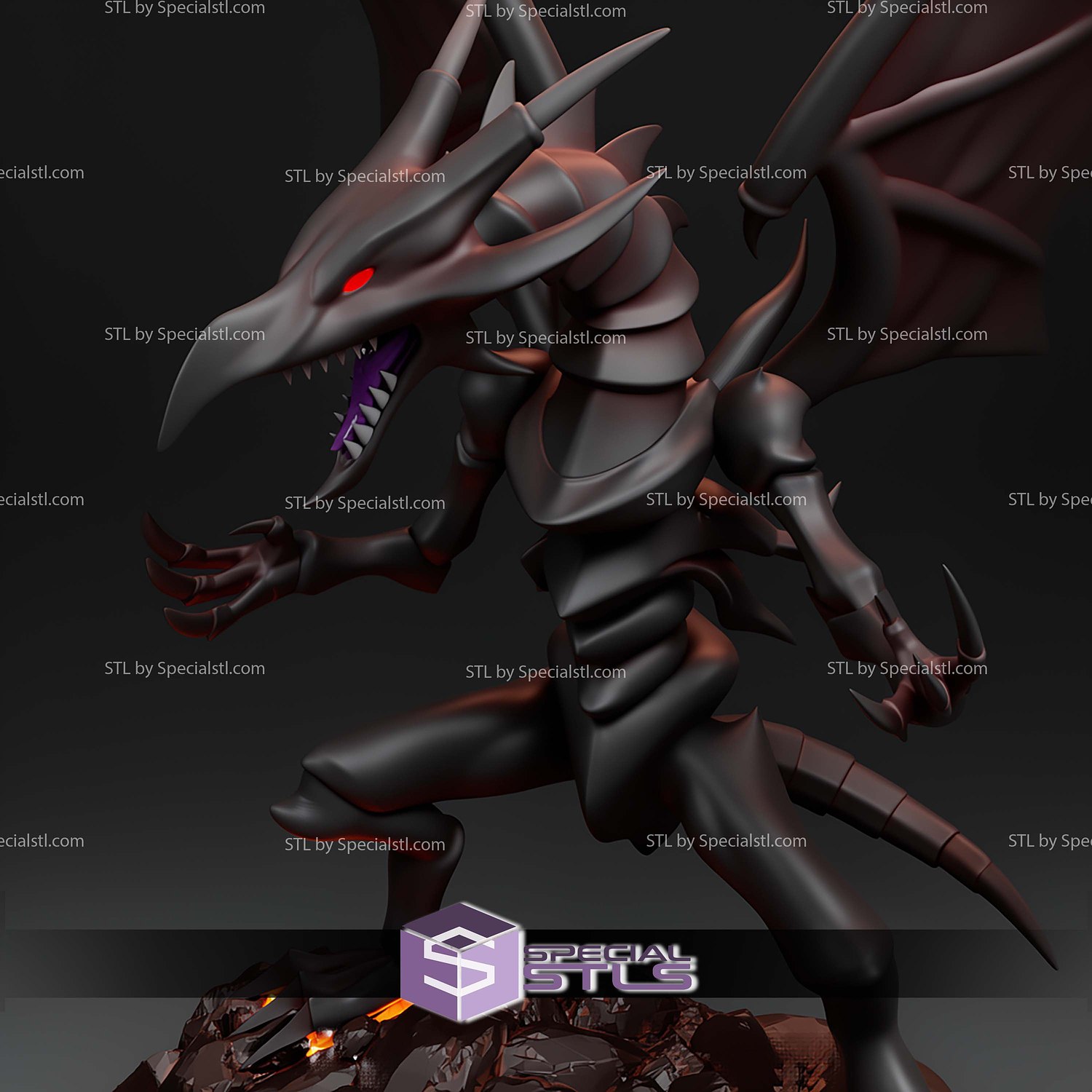 Red Eyes Black Dragon STL Files 3D Model — view 8