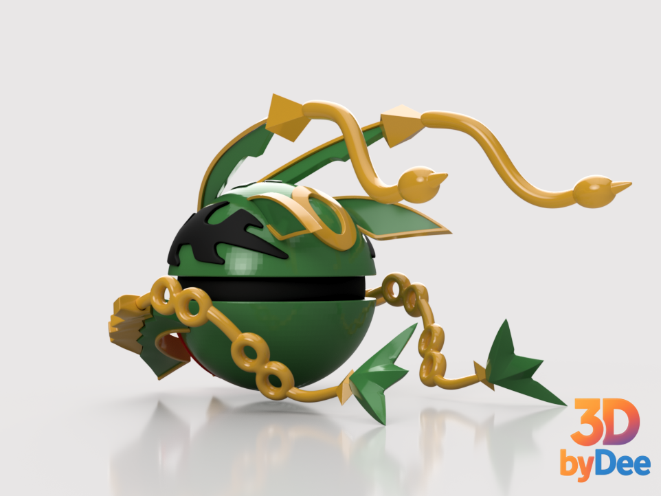Rayquaza (Mega) Ball 3D 3MF Model — view 4