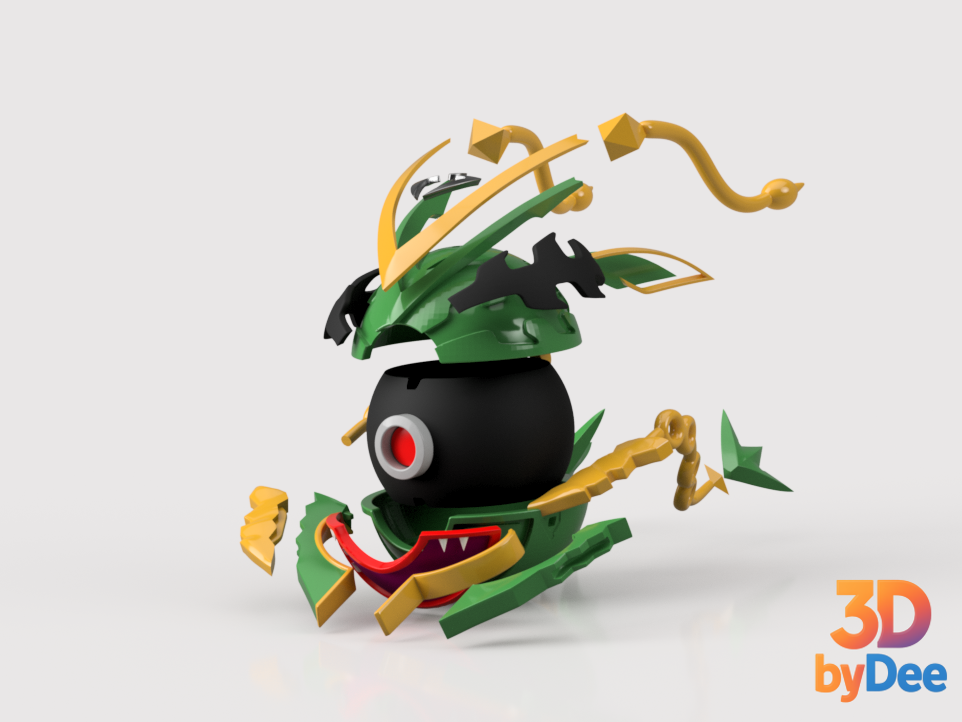 Rayquaza (Mega) Ball 3D 3MF Model — view 6