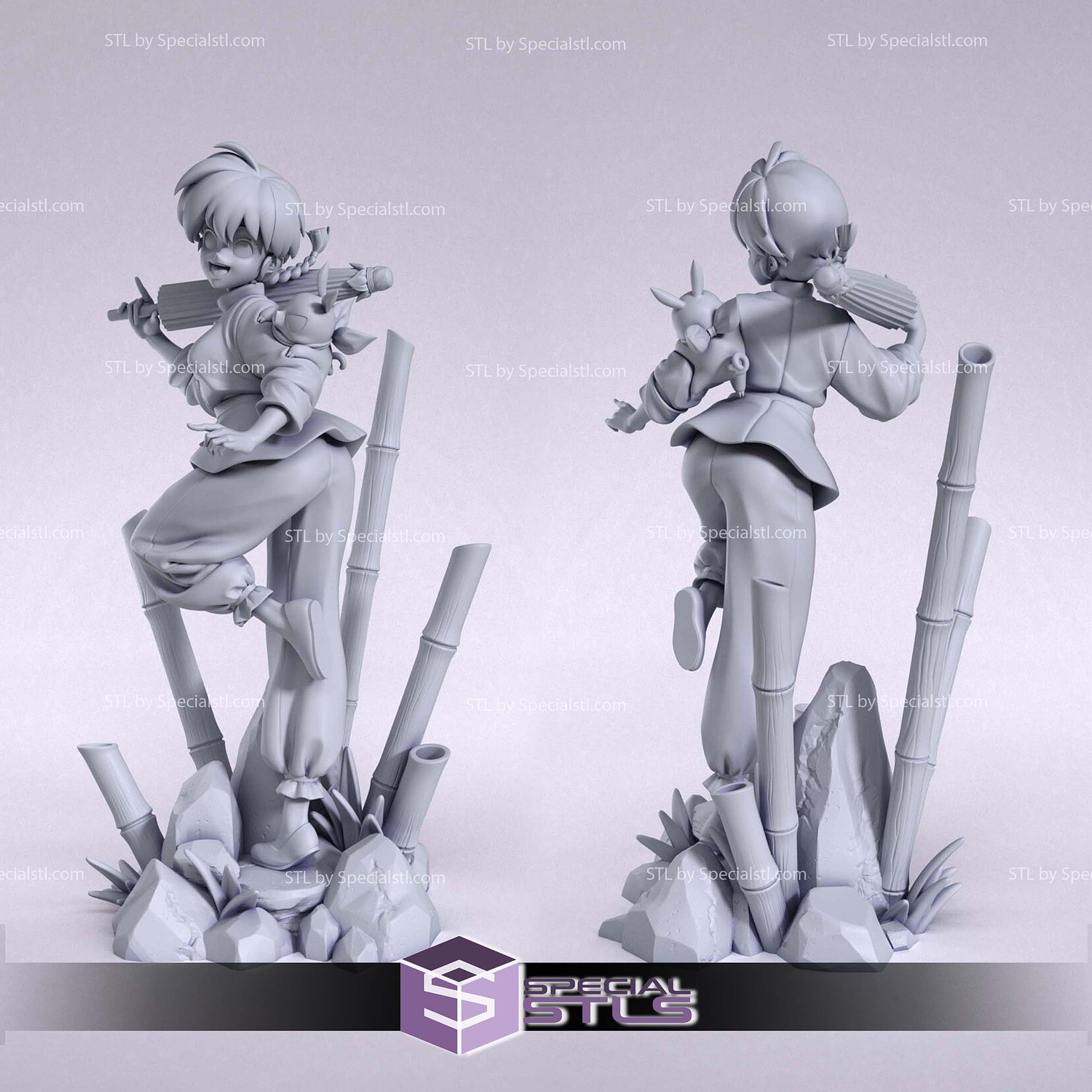 Ranma Bamboo Ranma 3D Print Files STL Model — view 3