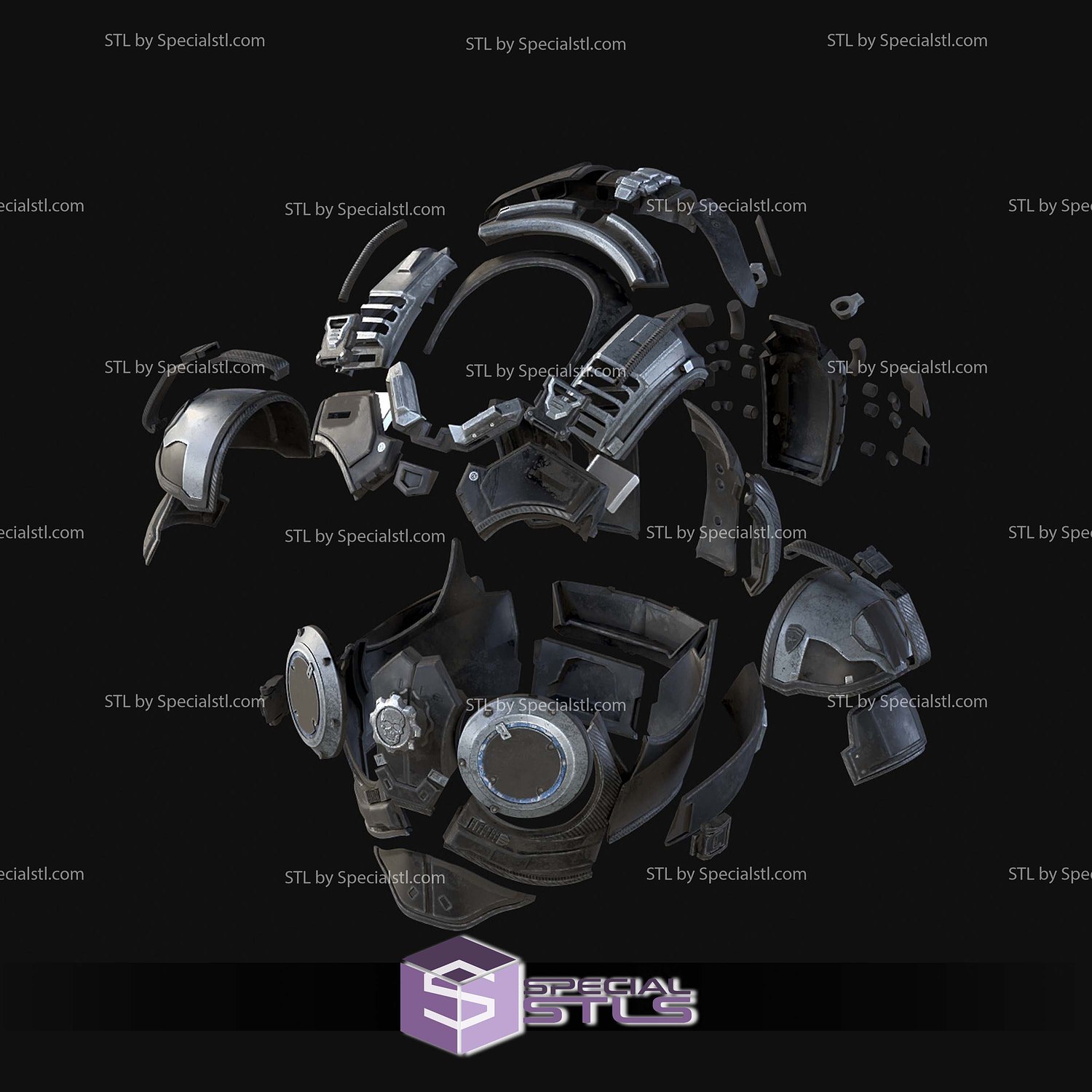 Cosplay STL Files Marcus Fenix COG Armor Gear of War 3D Model — view 2