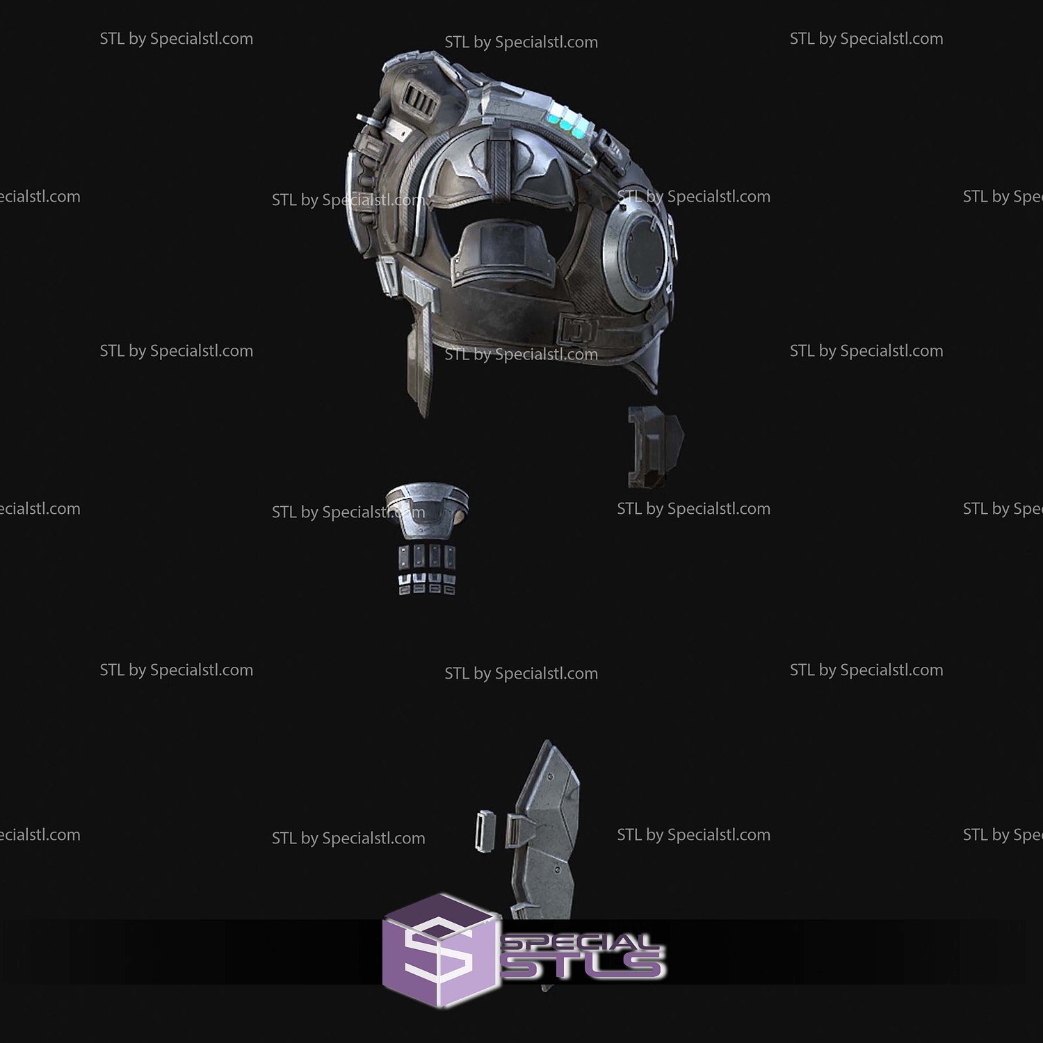 Cosplay STL Files Marcus Fenix COG Armor Gear of War 3D Model — view 3