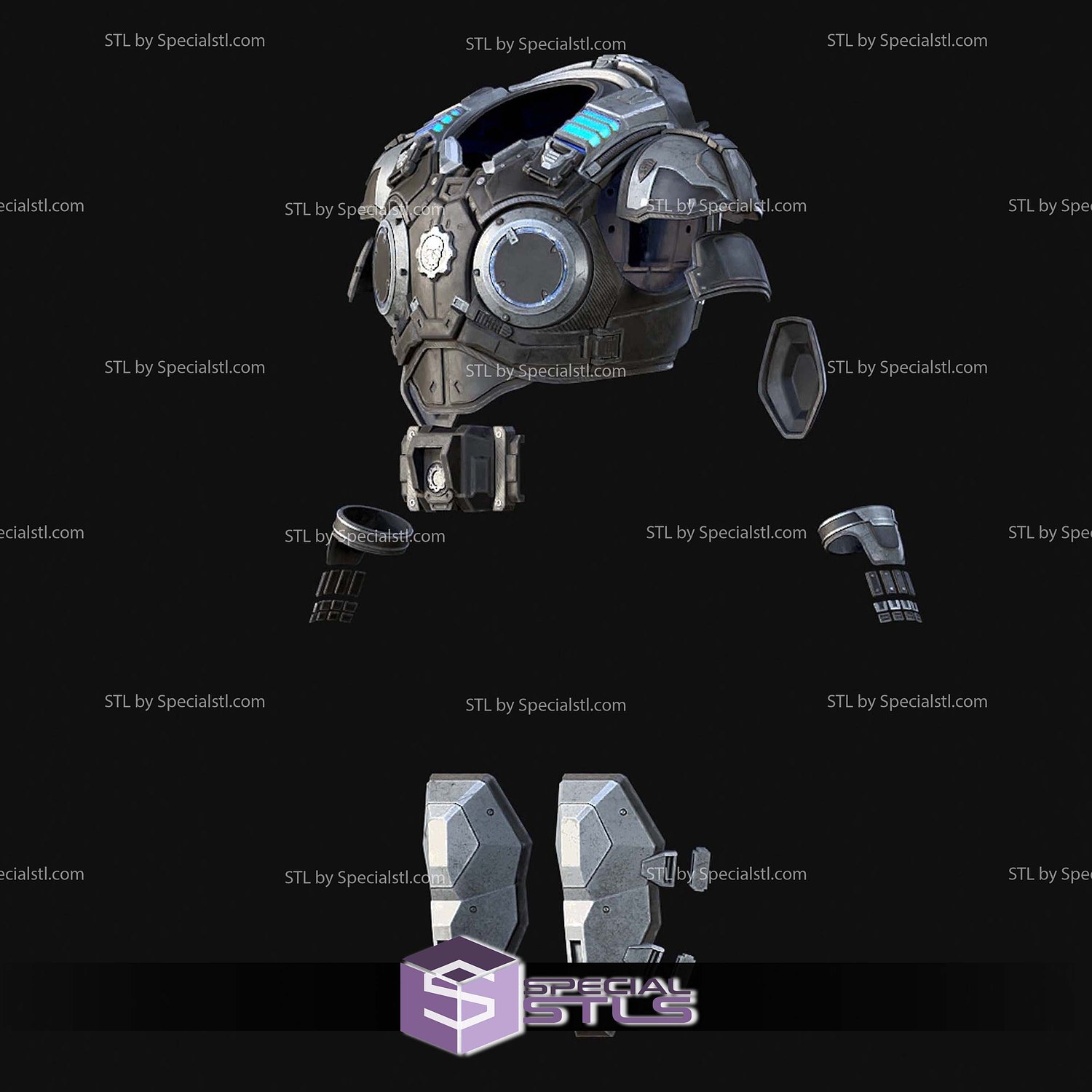 Cosplay STL Files Marcus Fenix COG Armor Gear of War 3D Model — view 5
