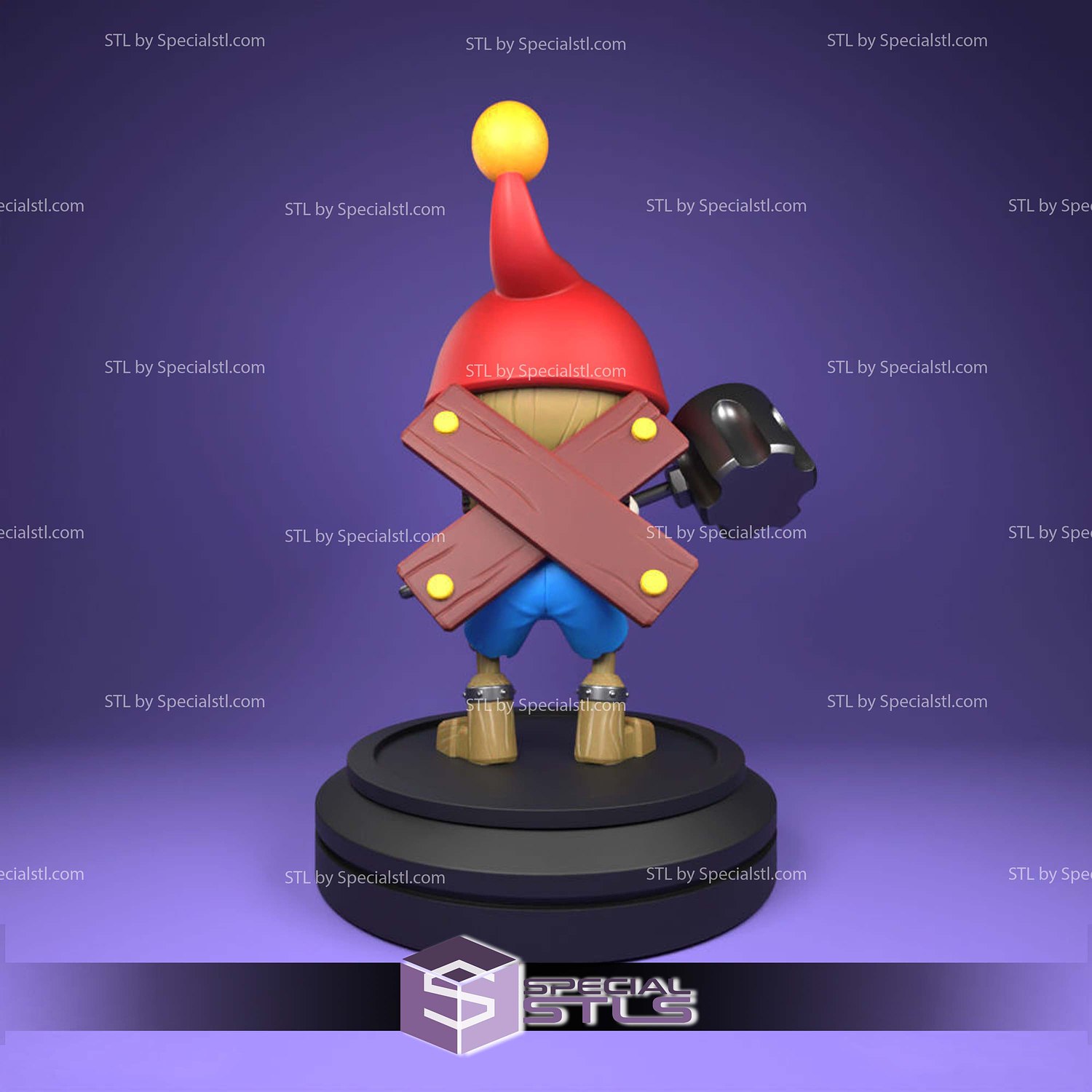 Puppetmon Pinocchiomon Chibi Sculptures 3D Printing STL Model — view 5