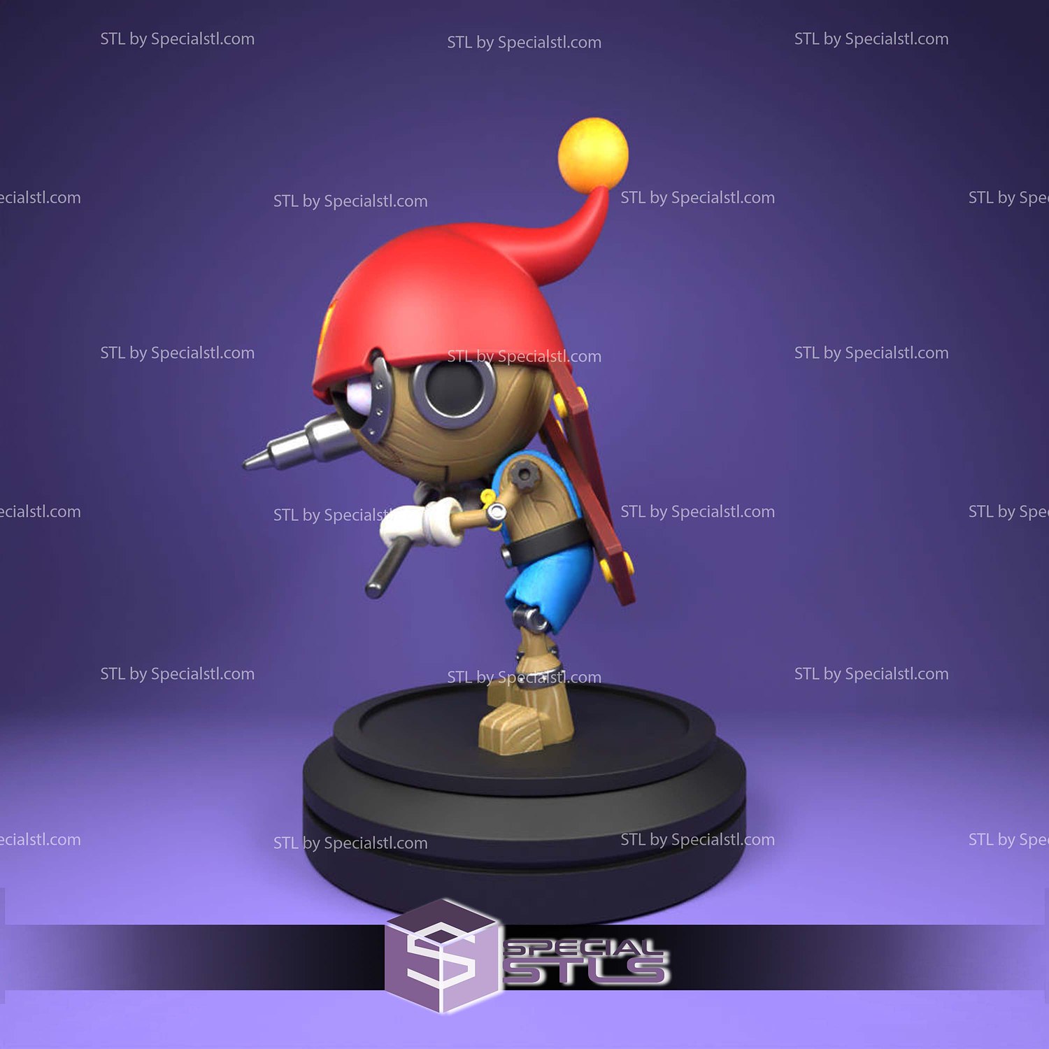 Puppetmon Pinocchiomon Chibi Sculptures 3D Printing STL Model — view 6