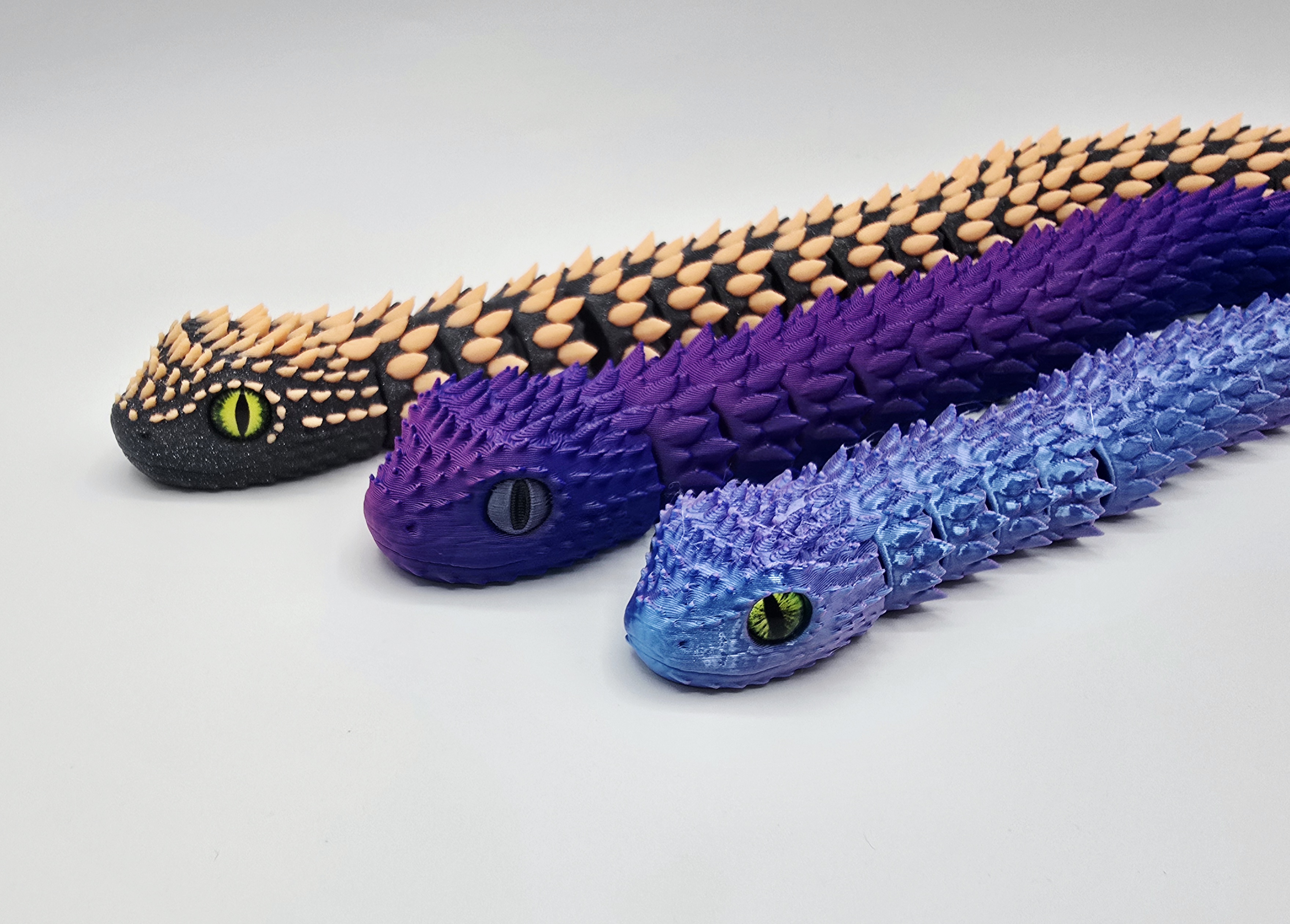 FLEXI SPINY BUSH VIPER 3D STL Model — view 3