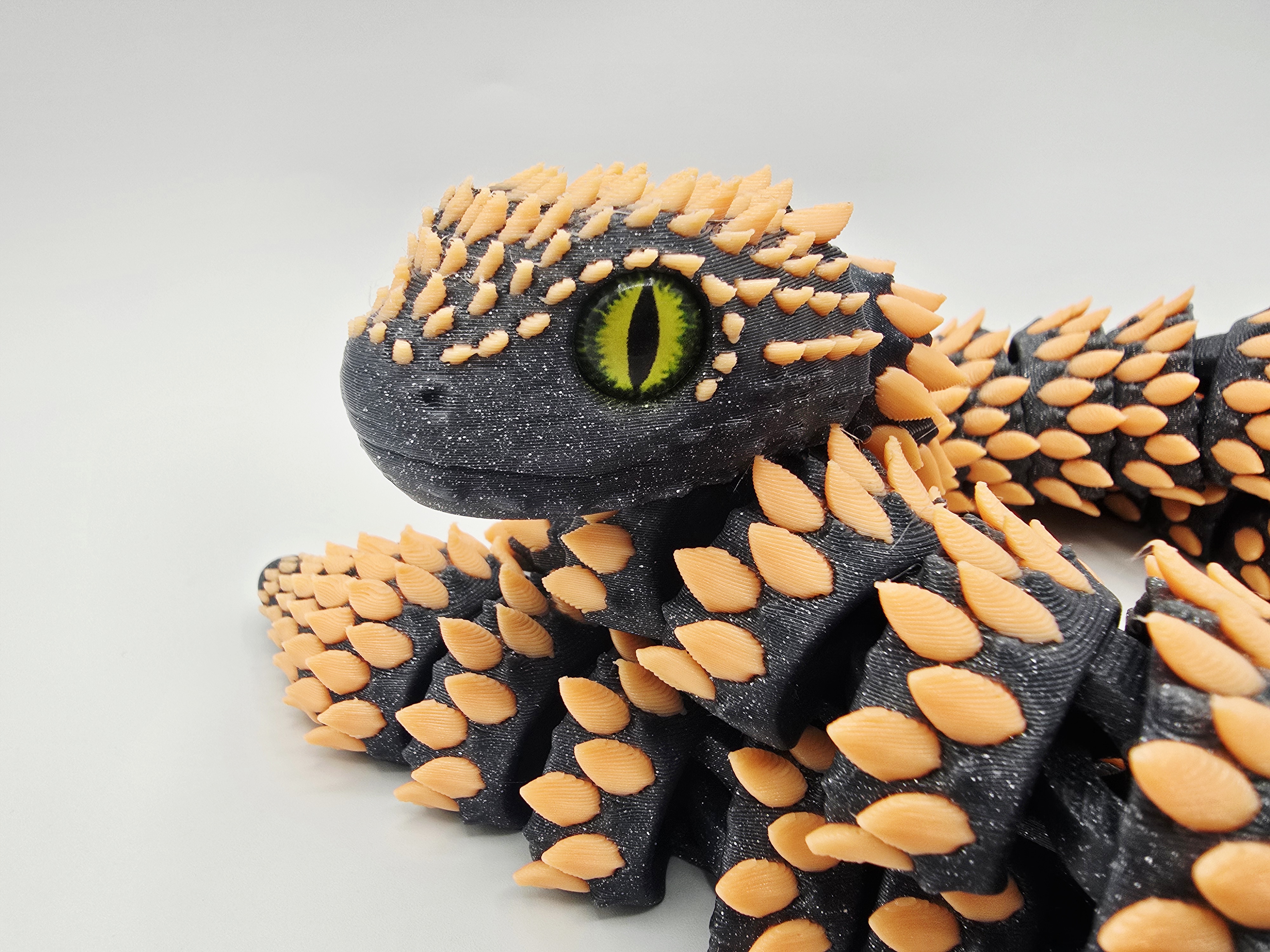 FLEXI SPINY BUSH VIPER 3D STL Model — view 4