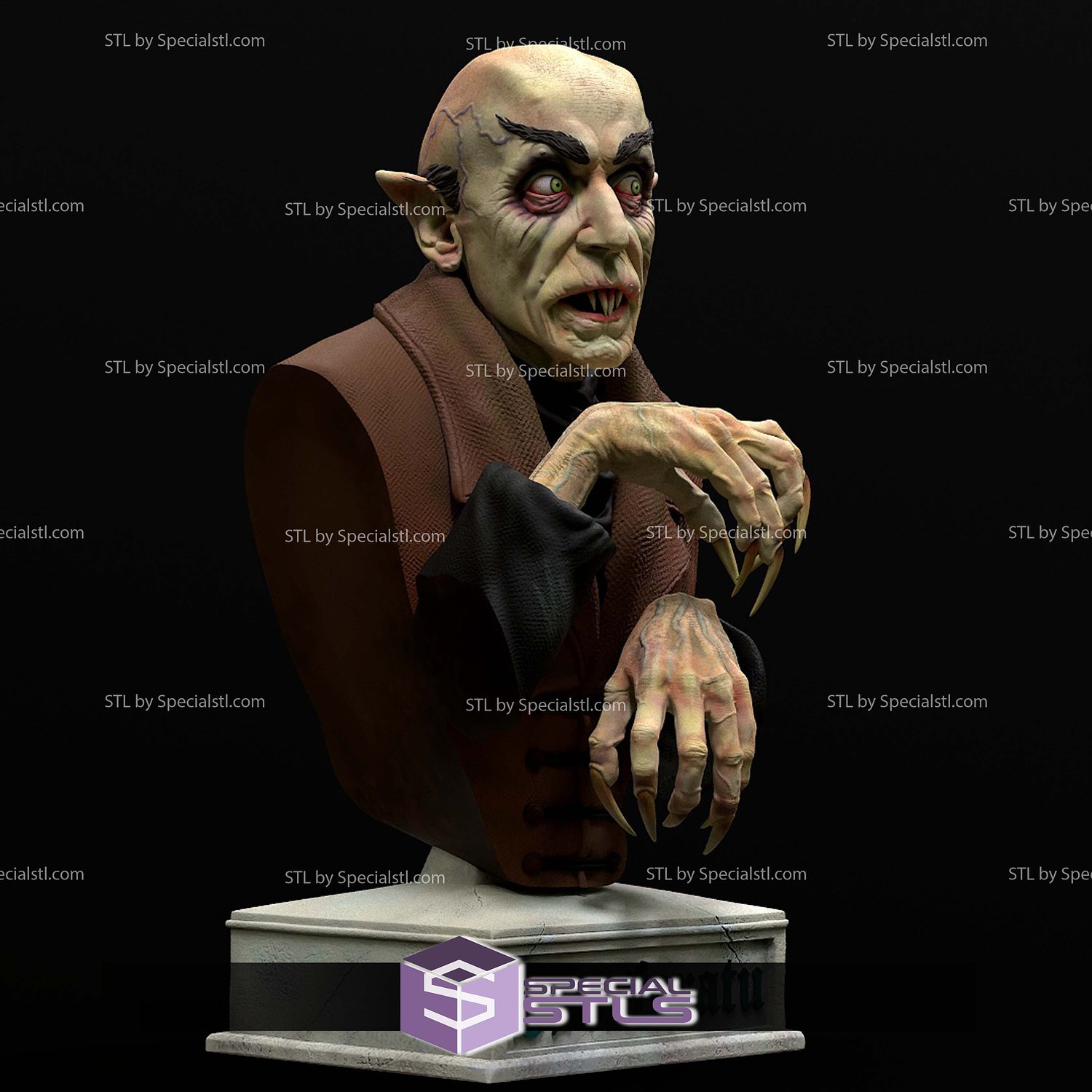 Nosferatu Bust V3 Sculptures 3D Printing STL Model — view 2
