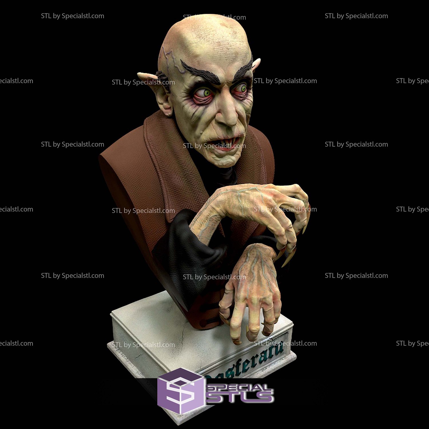Nosferatu Bust V3 Sculptures 3D Printing STL Model — view 4