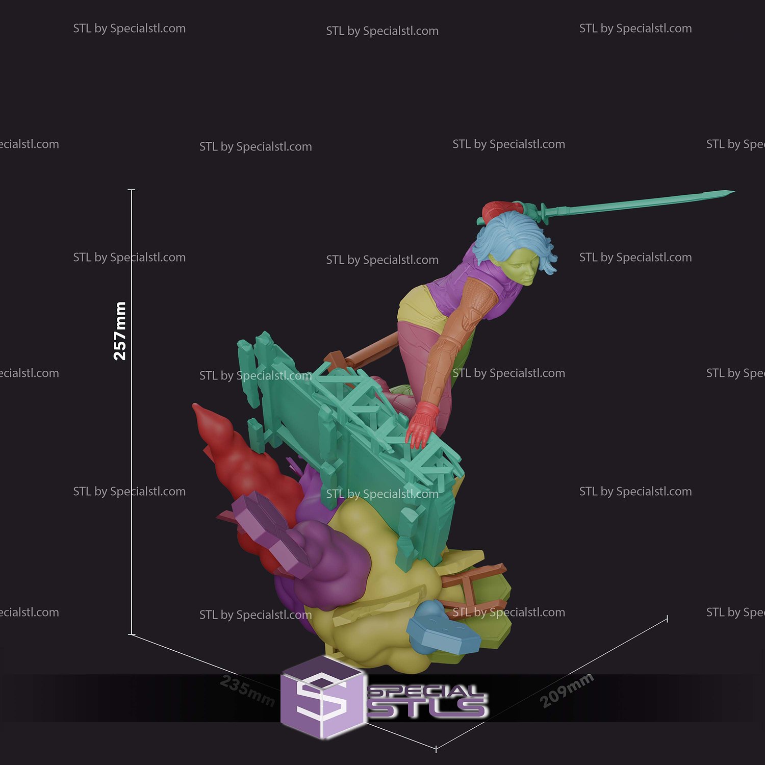 Mio Split Fiction 257mm STL Files 3D Model — view 5