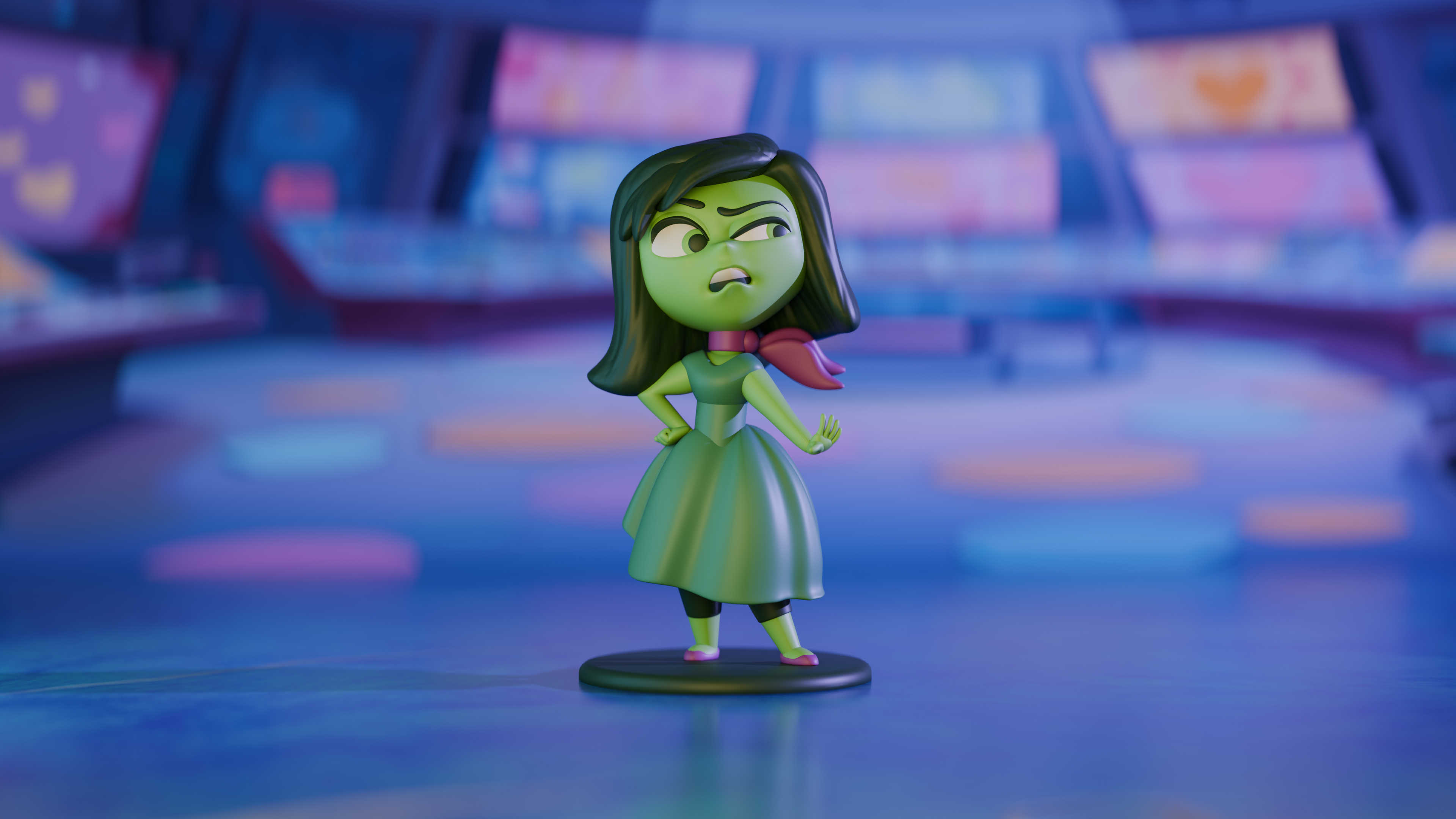 Inside Out Disgust Character Collectible Figurine 3D 3MF Model