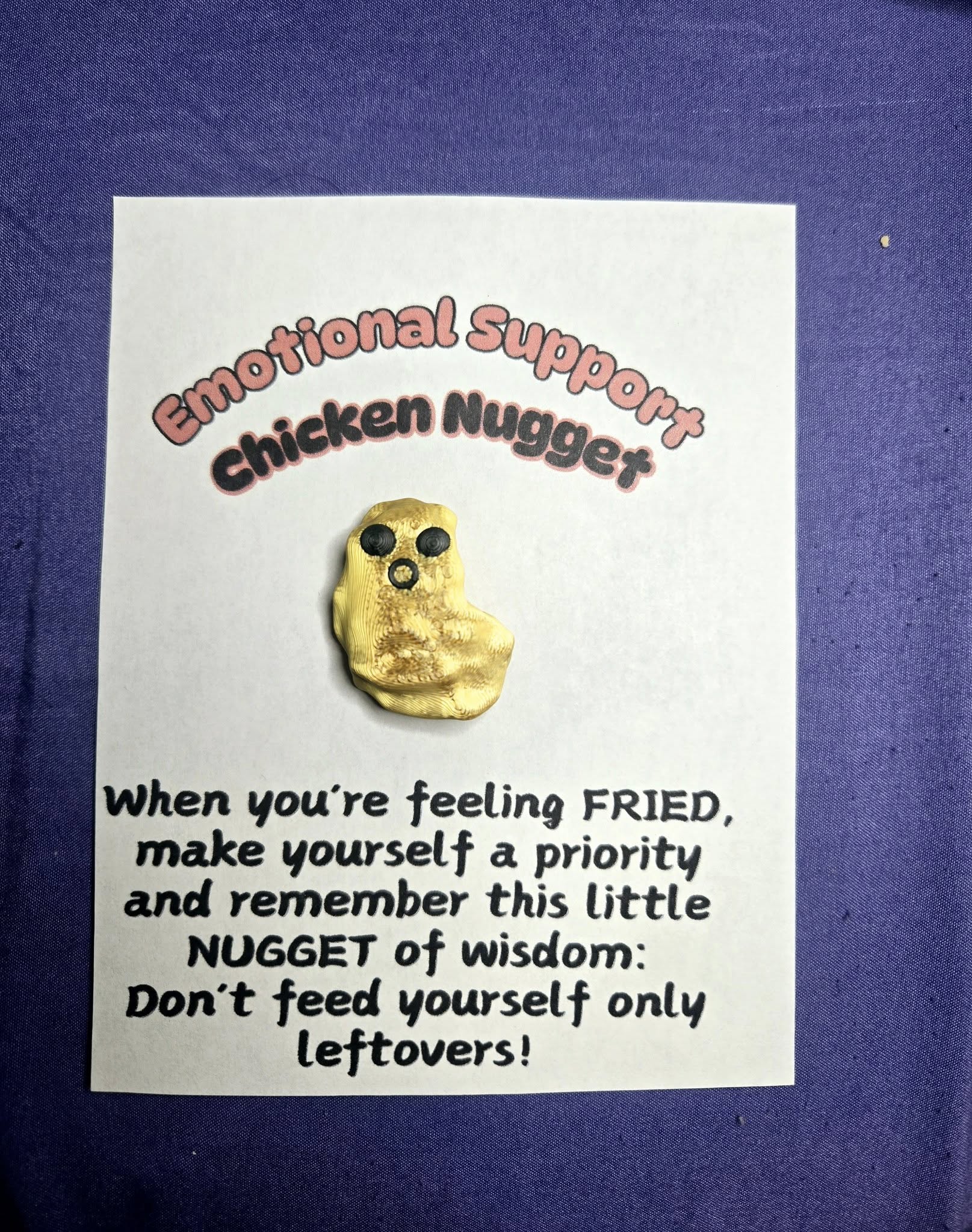 Emotional Support Chicken Nuggets with Card 3D 3MF Model — view 4