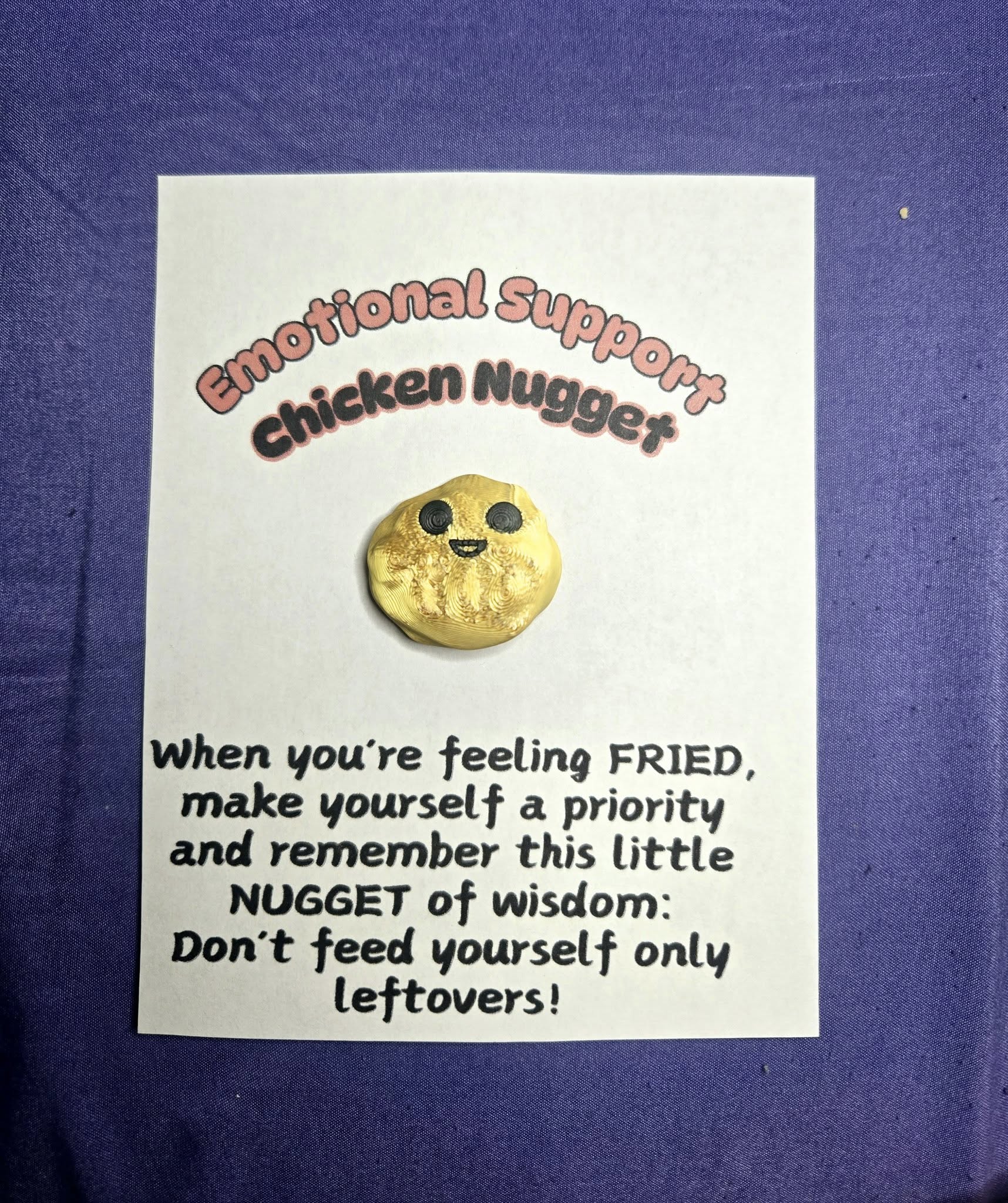 Emotional Support Chicken Nuggets with Card 3D 3MF Model — view 6