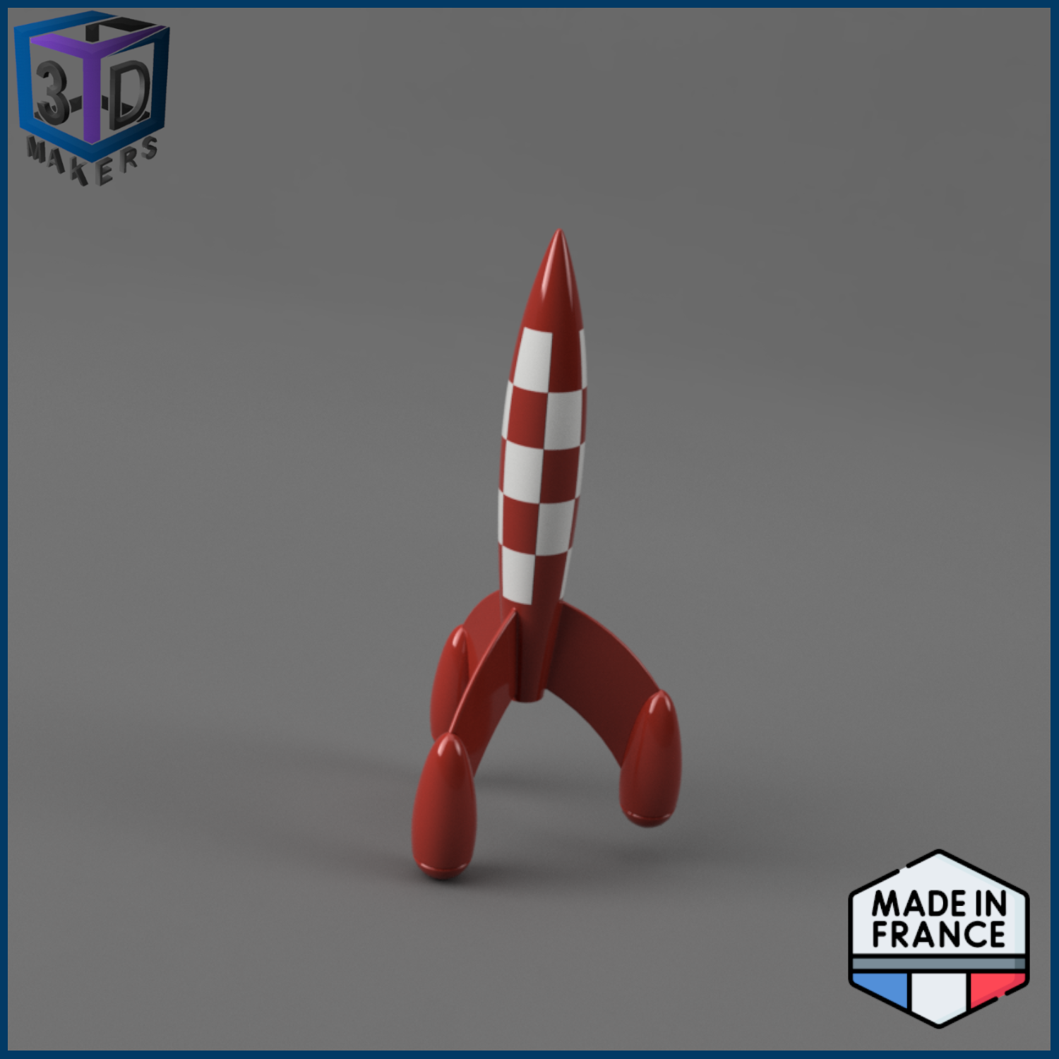 Tintin Rocket DIY Model Kit 3D STL Model — view 2