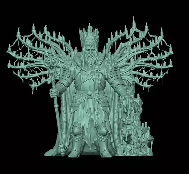 Candle Throne King 3D Printable Dark Fantasy Miniature STL Model
