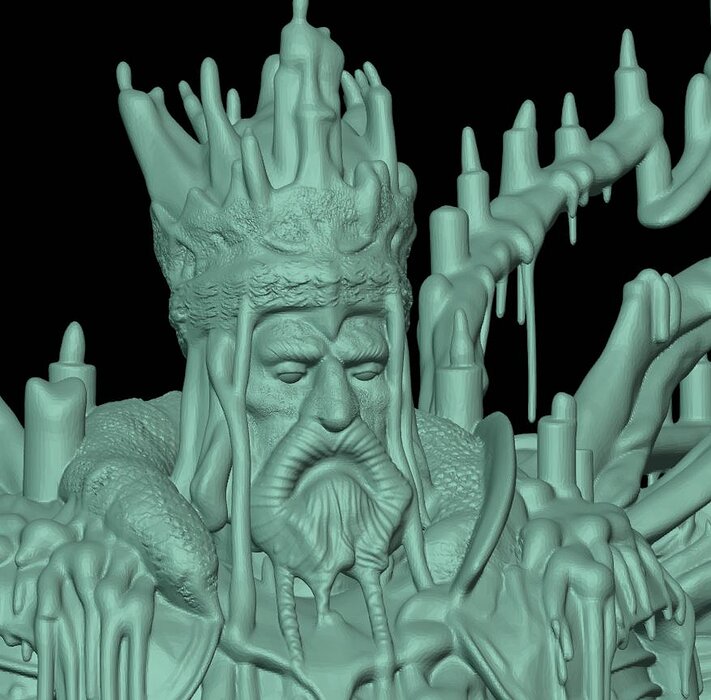 Candle Throne King 3D Printable Dark Fantasy Miniature STL Model — view 4