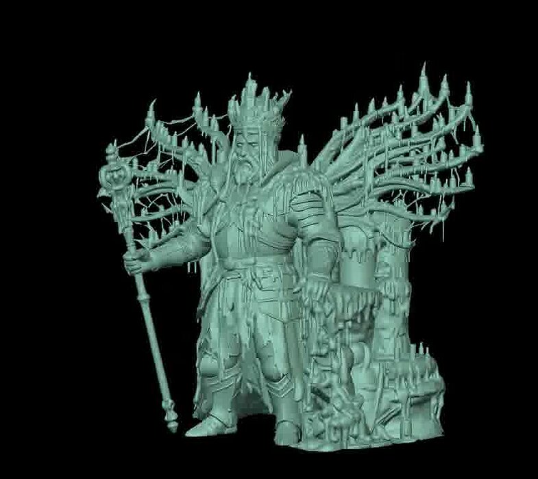 Candle Throne King 3D Printable Dark Fantasy Miniature STL Model — view 5
