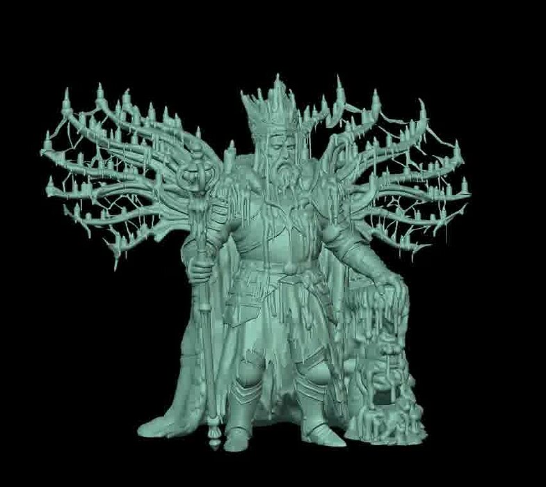 Candle Throne King 3D Printable Dark Fantasy Miniature STL Model — view 8