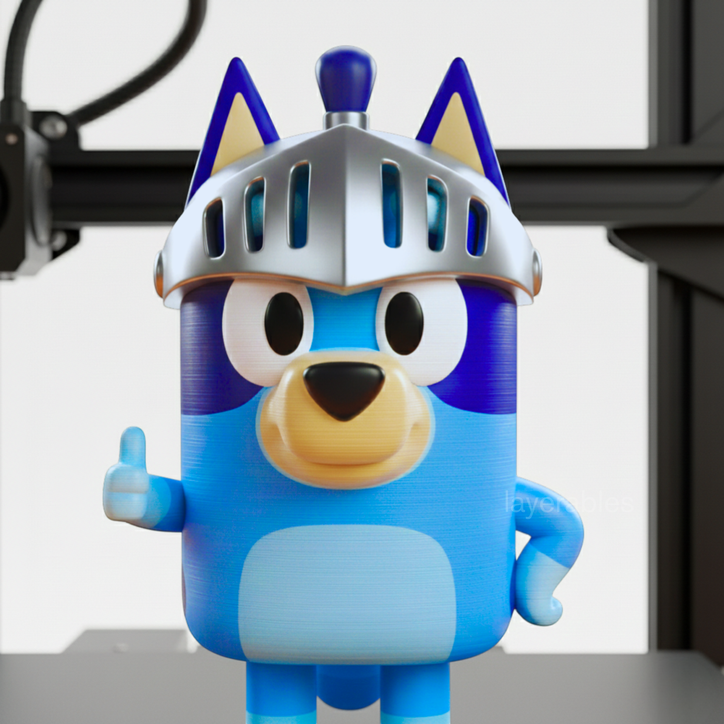 Knight Cattle Dog Inspired Figurine - Multi-Color 3D Printable Art STL Model — view 1