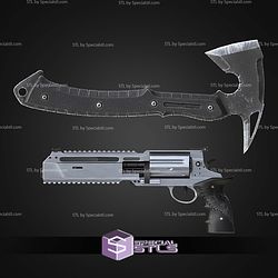 Cosplay STL Files Residual Evil 9 Magnum and Hatchet 3D Model