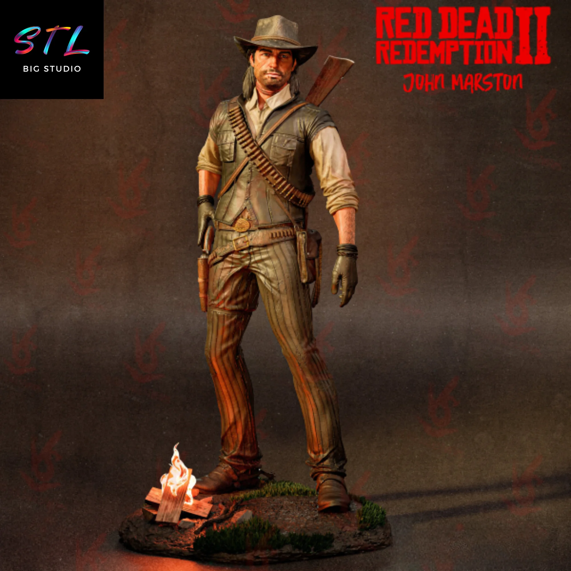 STL John Marston | Red Dead Redemption II Diorama | 3D Printable Figure Model — view 4