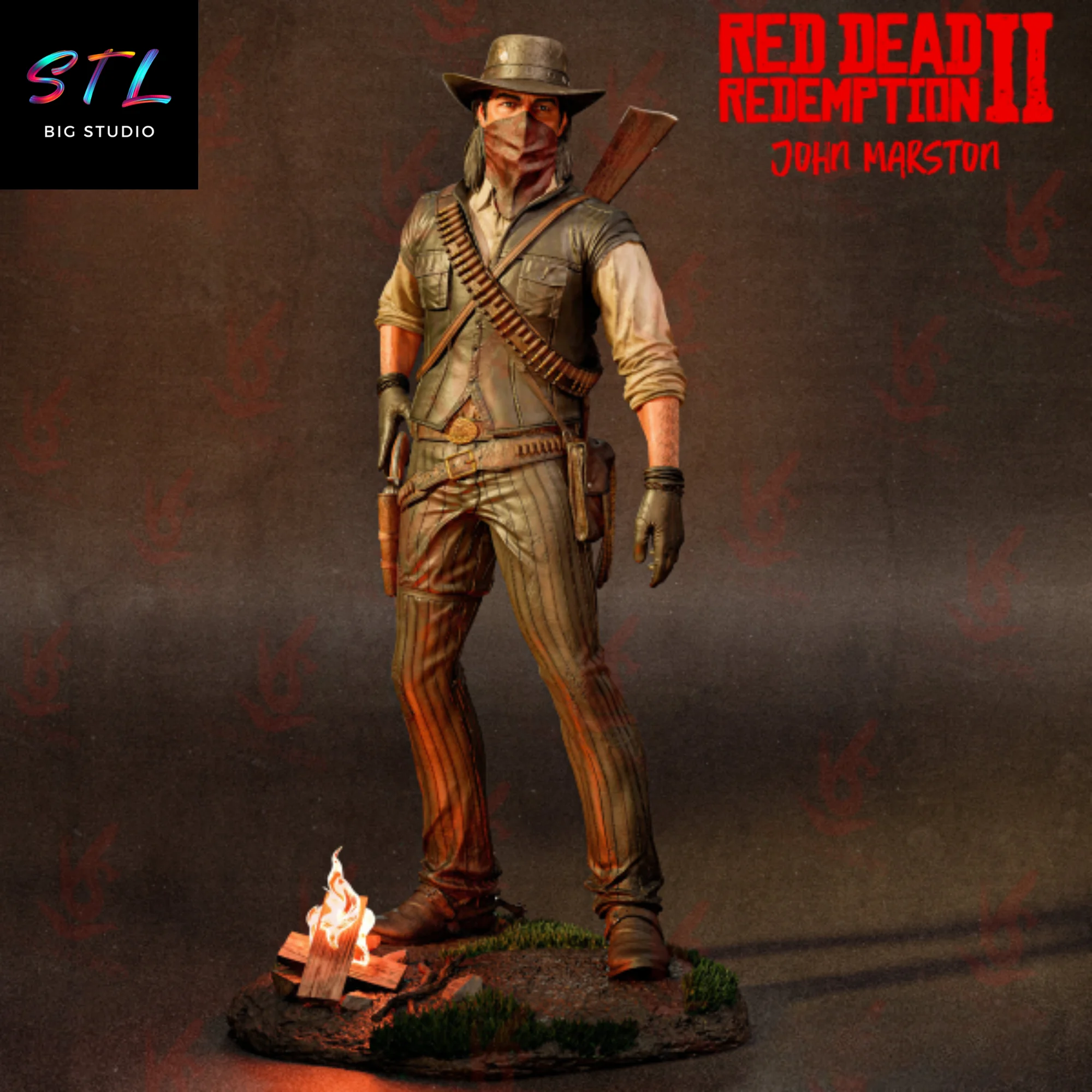 STL John Marston | Red Dead Redemption II Diorama | 3D Printable Figure Model — view 5