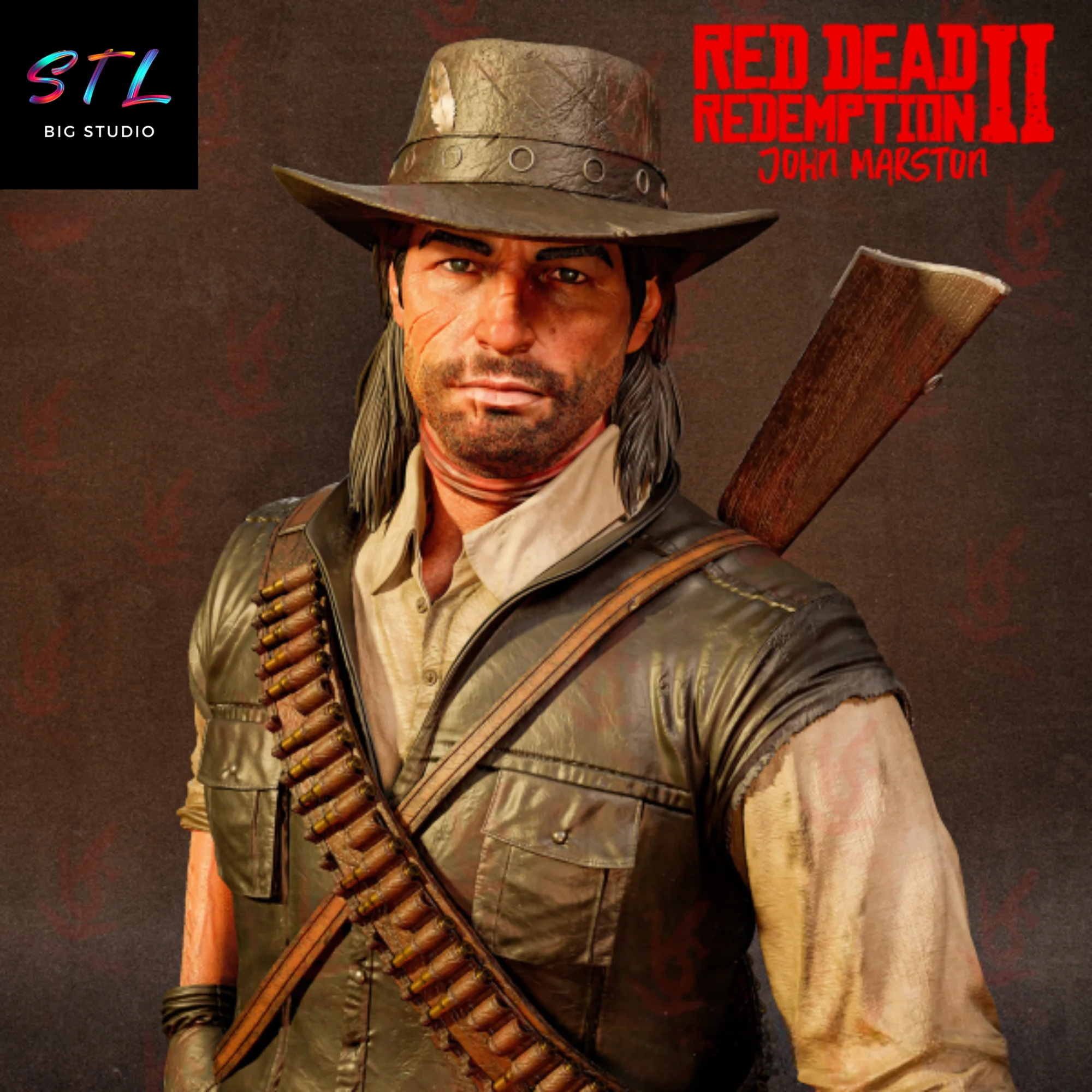 STL John Marston | Red Dead Redemption II Diorama | 3D Printable Figure Model — view 7