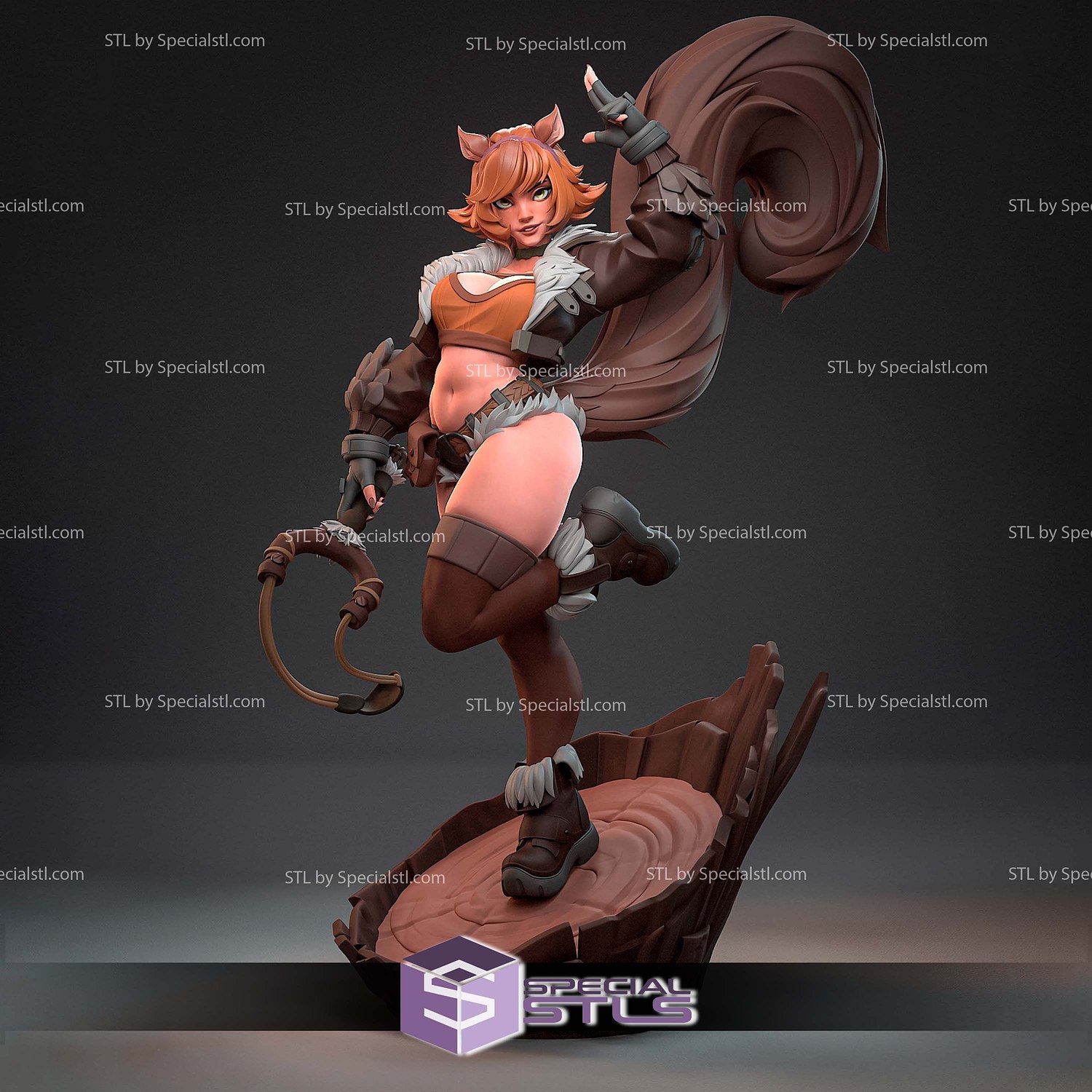 Squirrel Girl Thicc Marvel Rivals STL Files 3D Model — view 2