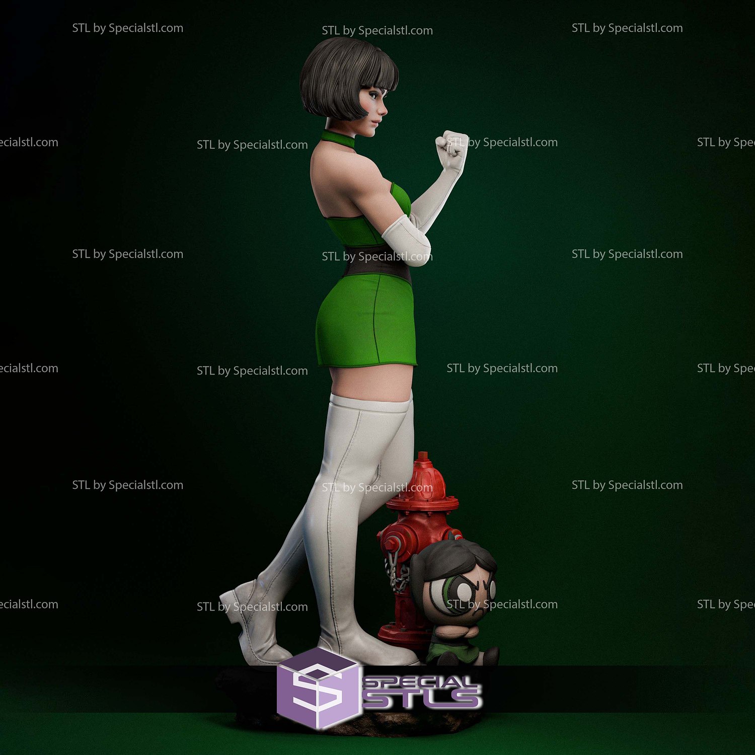 Buttercup Adult Powerpuff Girls 3D Printer Files STL Model — view 4