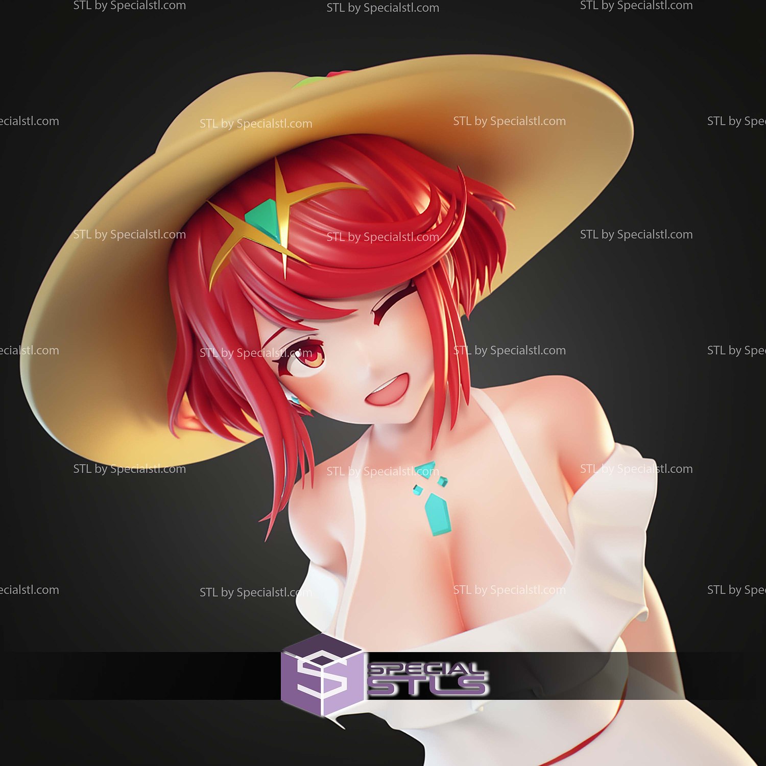 Pyra Xenoblade 1 7 Digital STL Files 3D Model — view 4