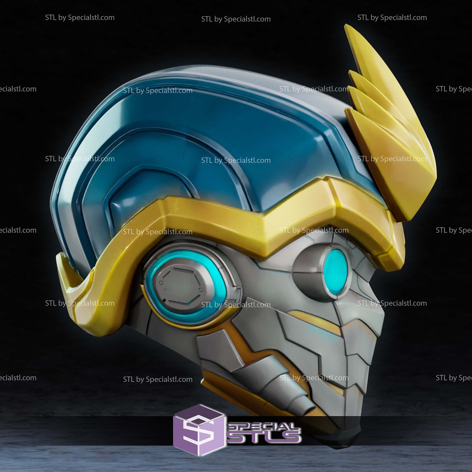 Cosplay STL Files Marvel Rivals Star Lord Helmet 3D Model — view 3