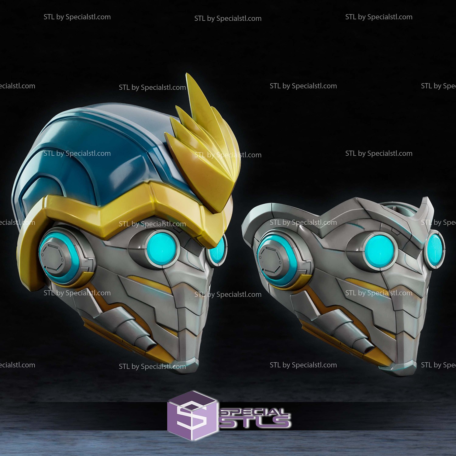Cosplay STL Files Marvel Rivals Star Lord Helmet 3D Model — view 5