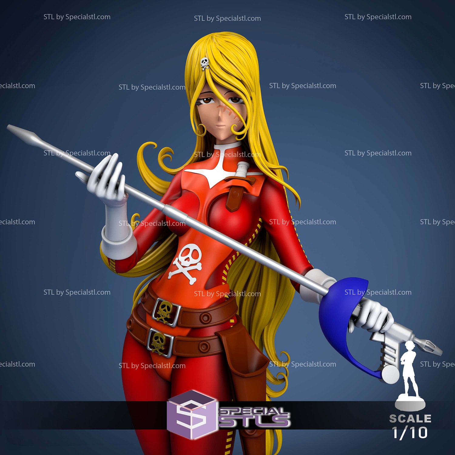 Queen Emeraldas Captain Harlock 3D Printer Files STL Model — view 2