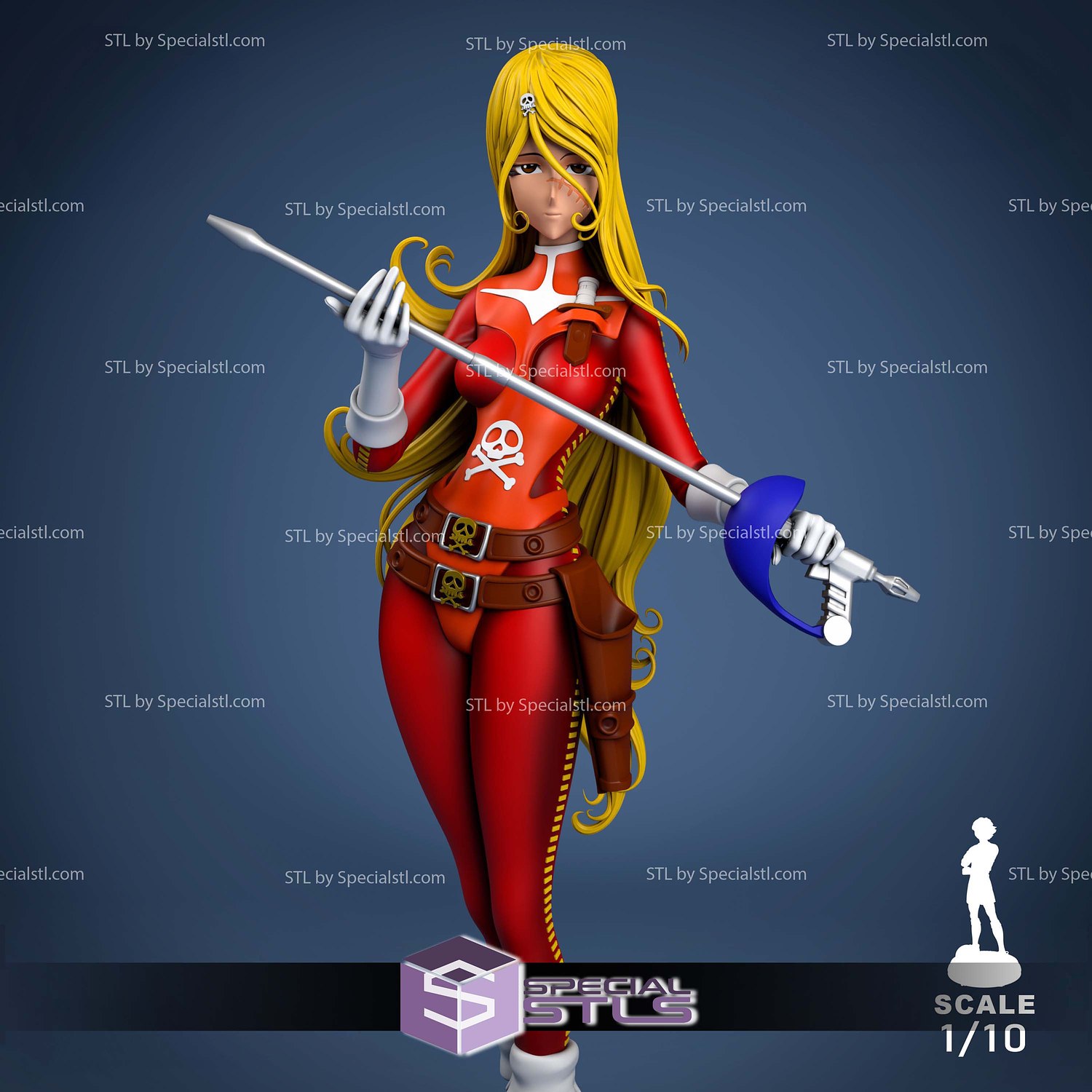 Queen Emeraldas Captain Harlock 3D Printer Files STL Model — view 3