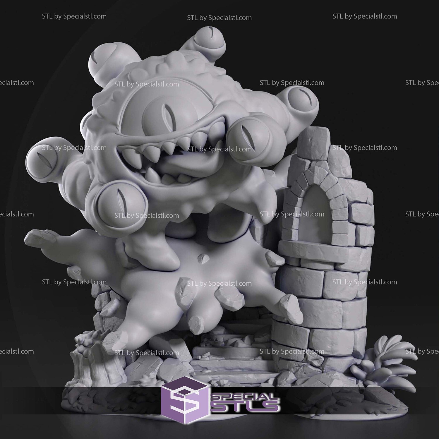 Chibi Beholder Dungeons and Dragons Sculptures 3D Printing STL Model — view 2