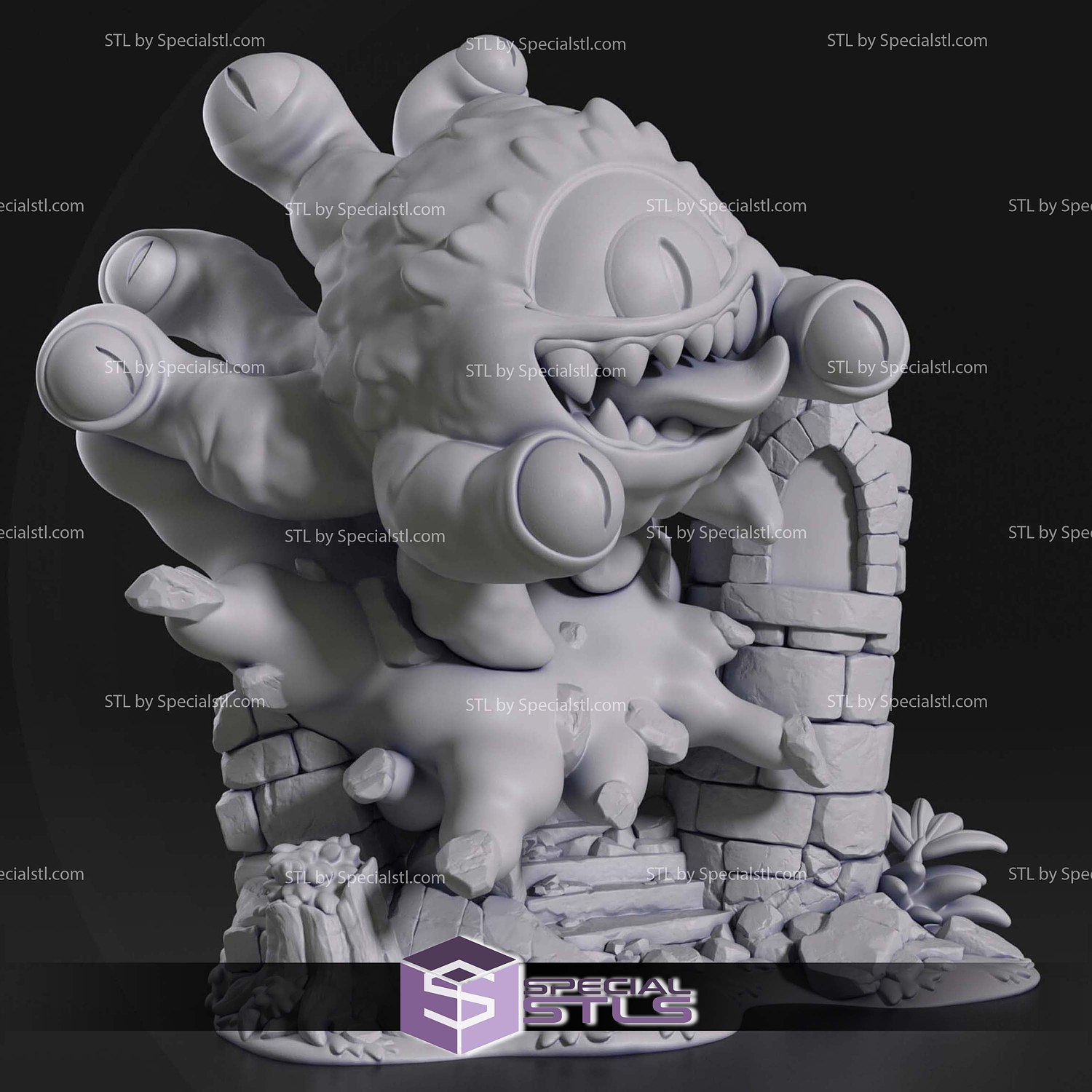 Chibi Beholder Dungeons and Dragons Sculptures 3D Printing STL Model — view 3