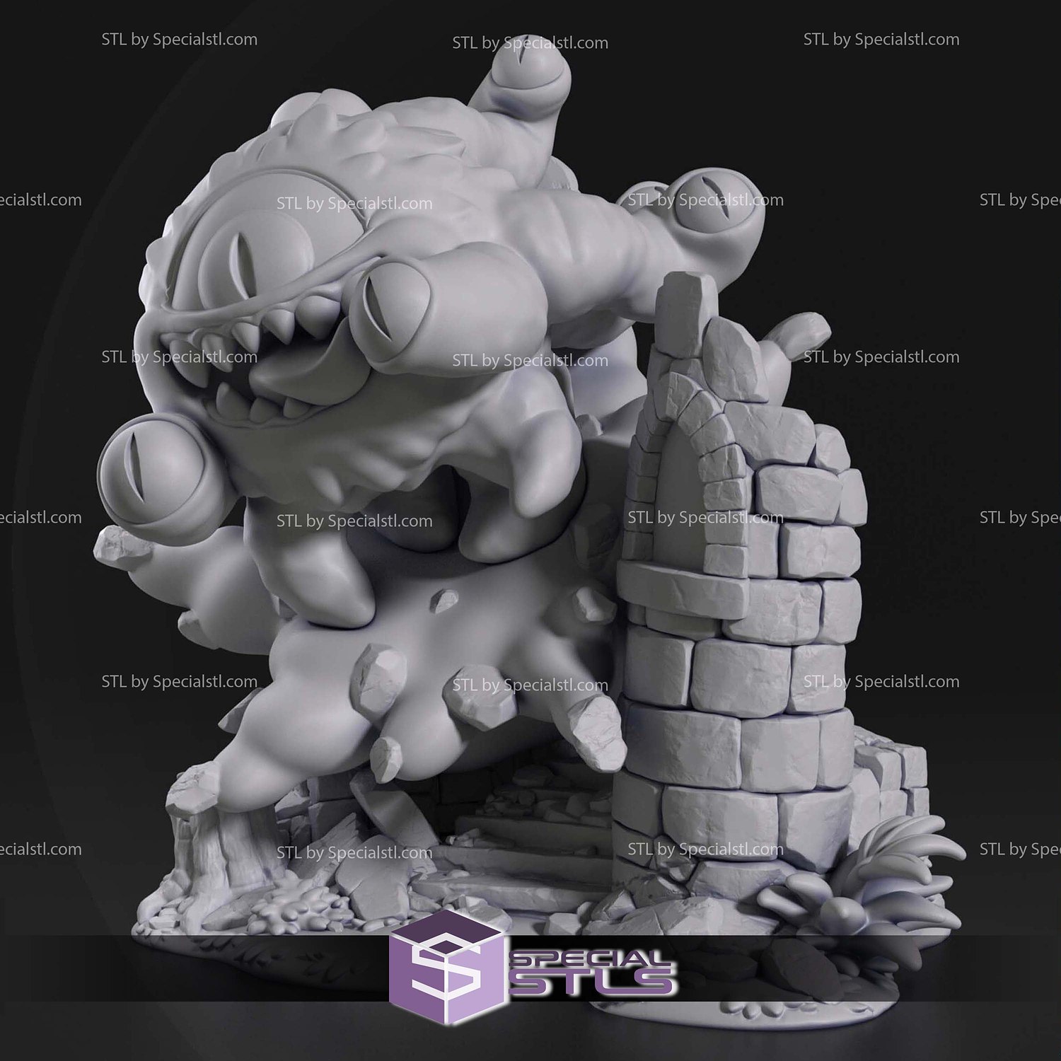 Chibi Beholder Dungeons and Dragons Sculptures 3D Printing STL Model — view 4