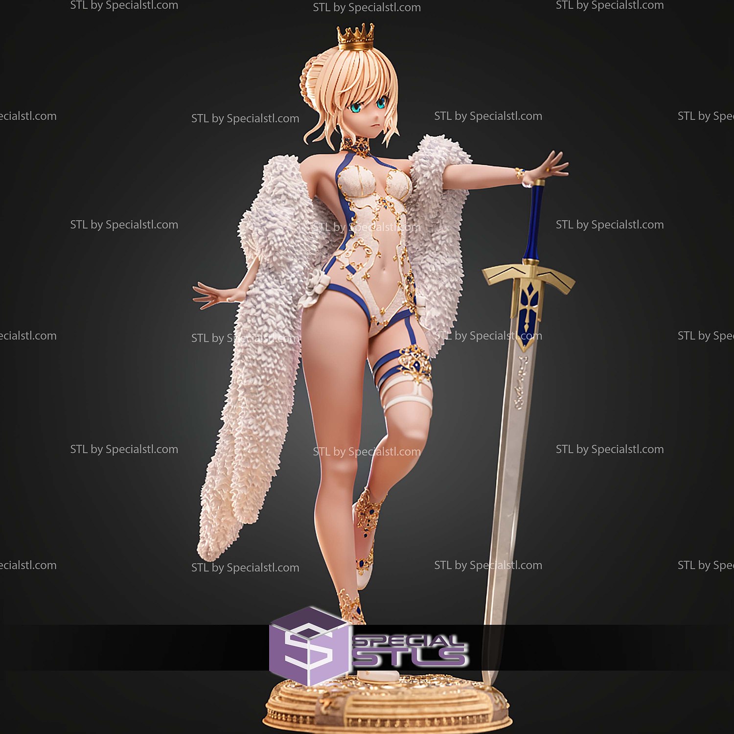 Saber Royal Fate Series 220mm STL Files 3D Model — view 7