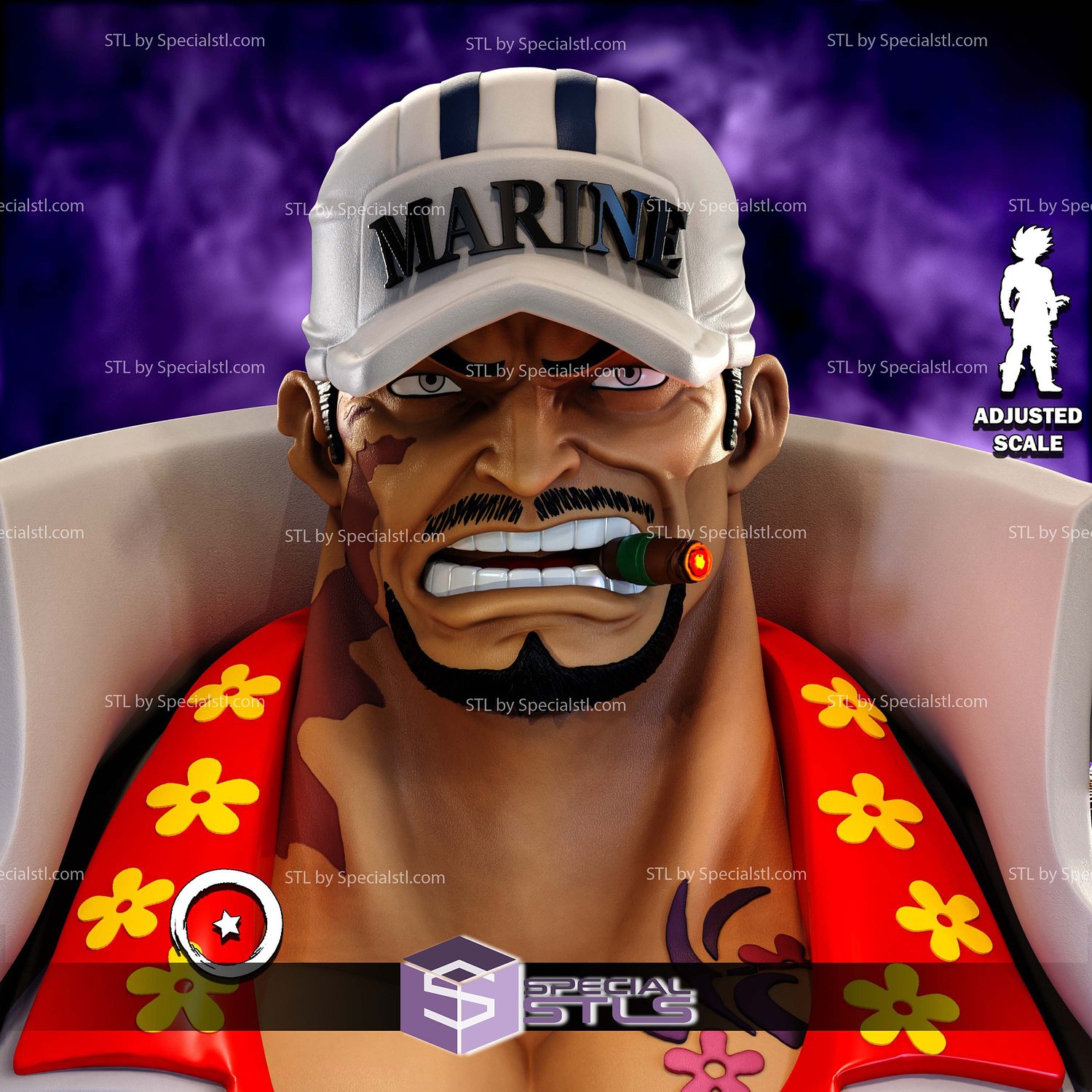 Akainu Admiral of the Navy STL Files 3D Model — view 2