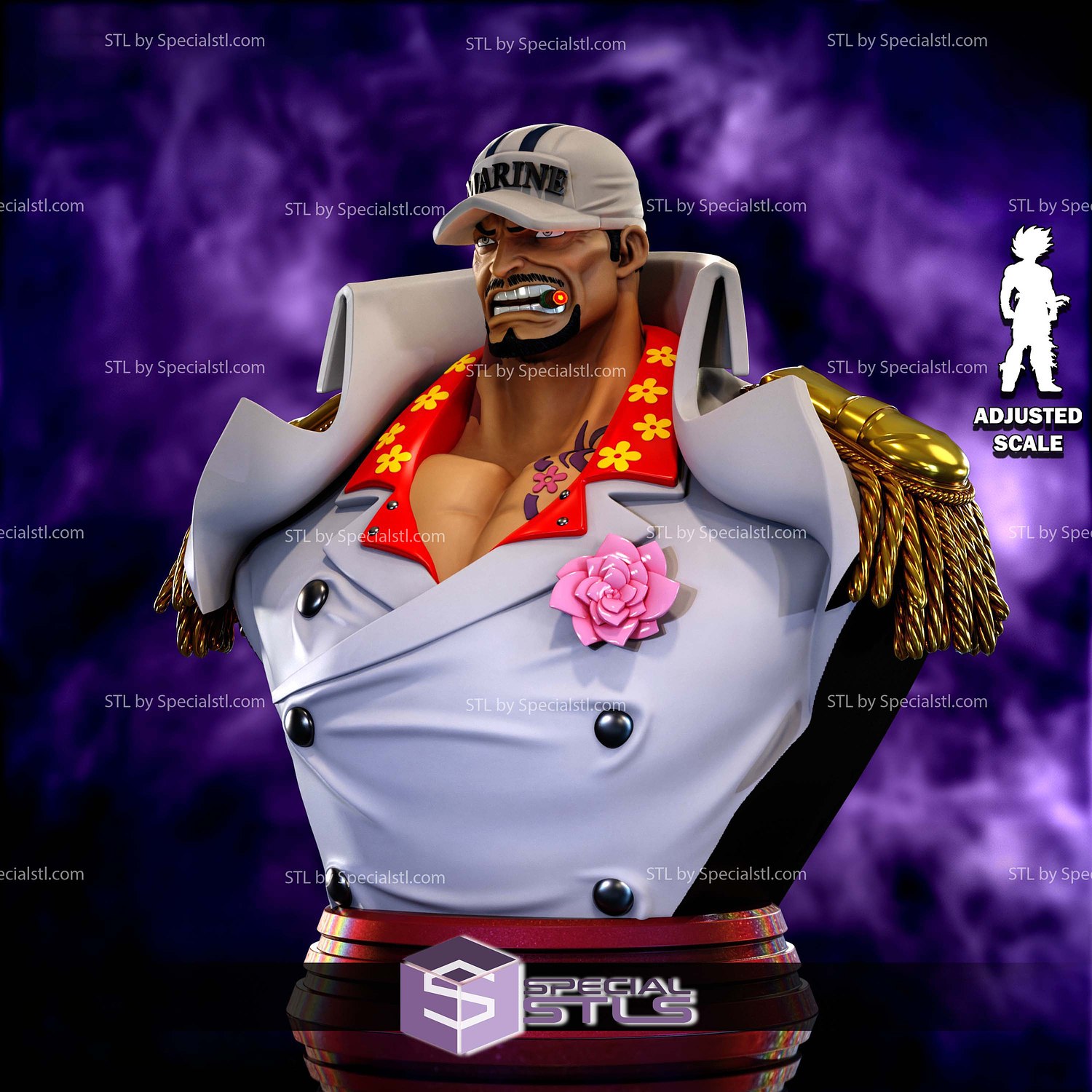 Akainu Admiral of the Navy STL Files 3D Model — view 3