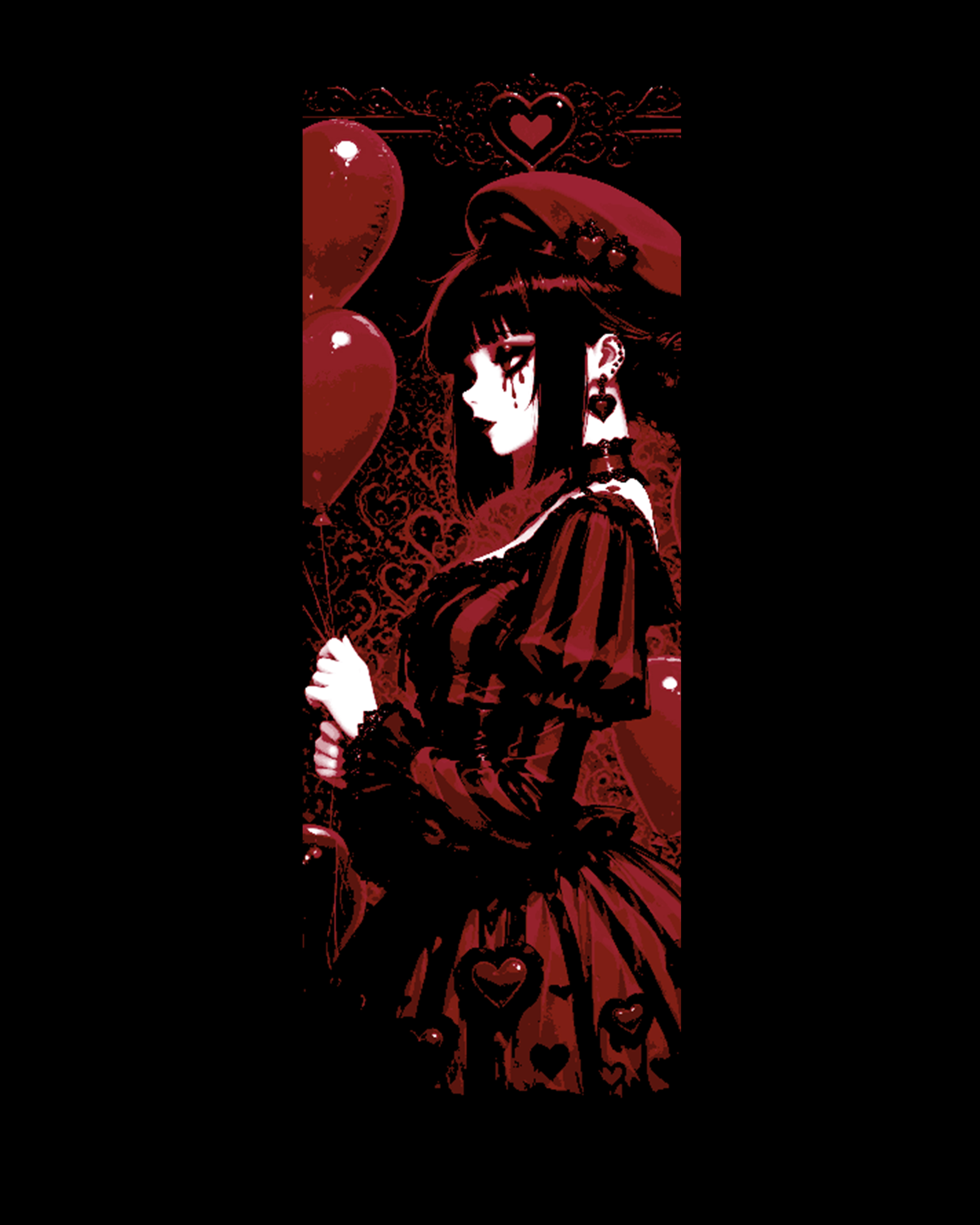Red is the color of love and of blood - Set of bookmarks Anime style 3D STL Model