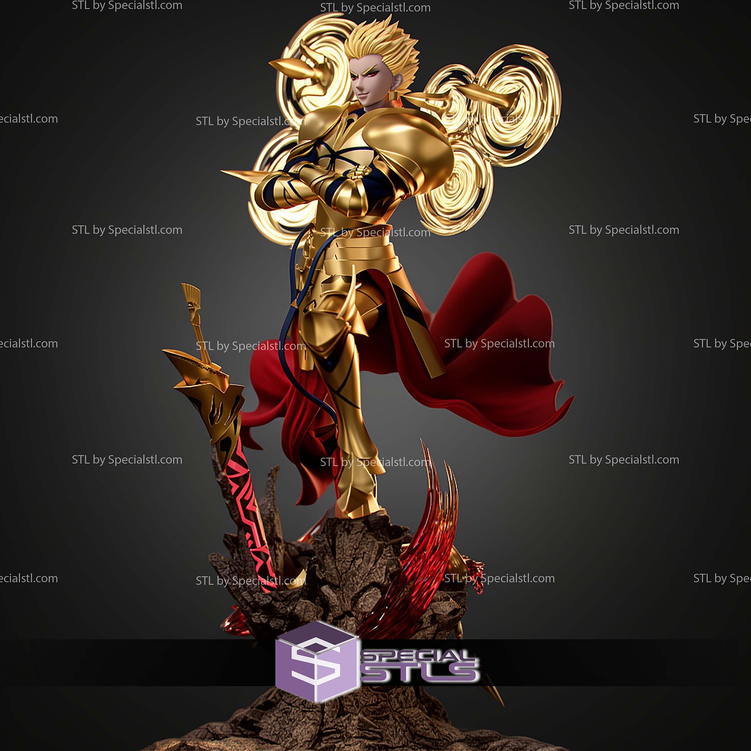 Gilgamesh Fate Series 270mm STL Files 3D Model — view 6