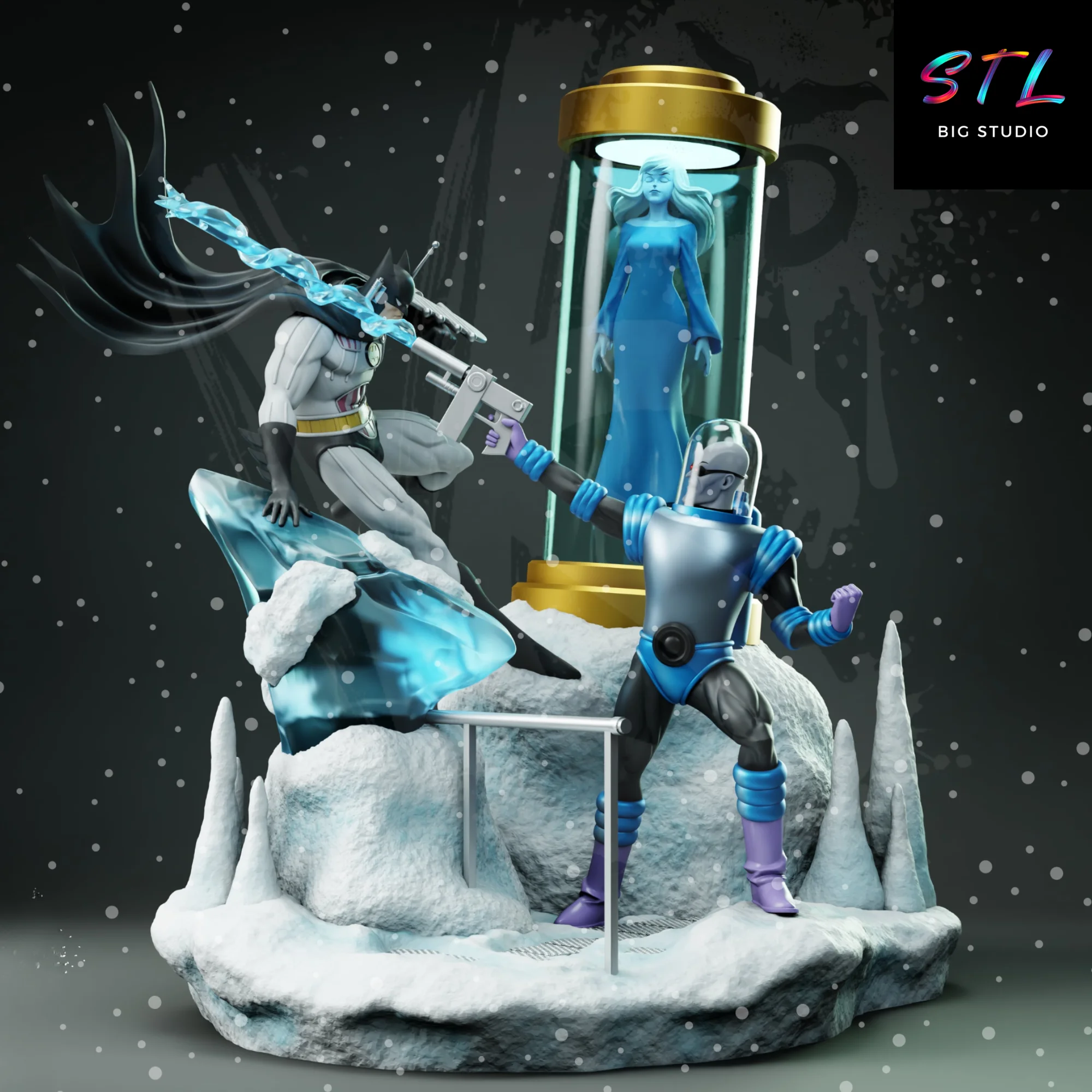 Batman vs Mr. Freeze Diorama STL | Epic 3D Printable Figure | DC Comics Model