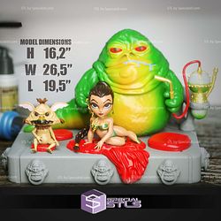 Chibi STL Collection - Jabba the Hutt Diorama 3D Model