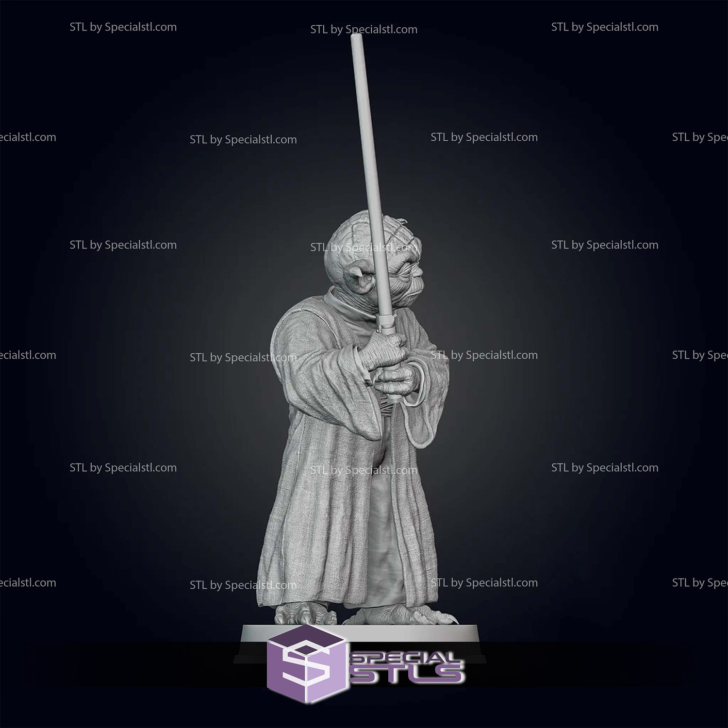 Old Yoda Pose 3 3D Printer Files STL Model — view 2