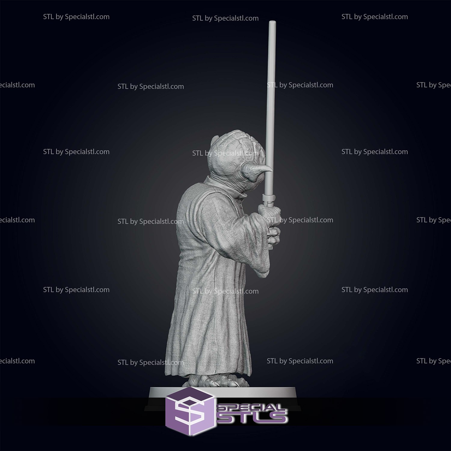 Old Yoda Pose 3 3D Printer Files STL Model — view 3